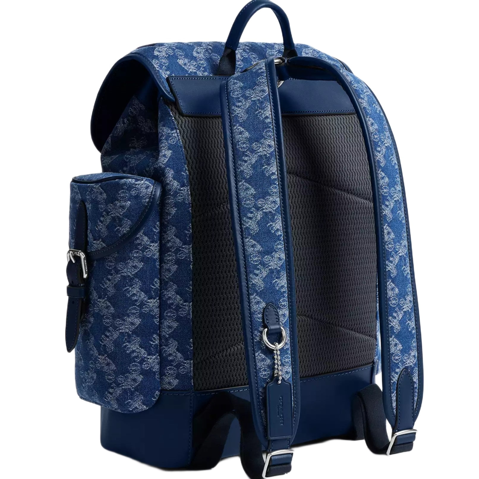 Balo Coach Hitch Backpack With Horse And Carriage Print Deep Blue CAJ51 7
