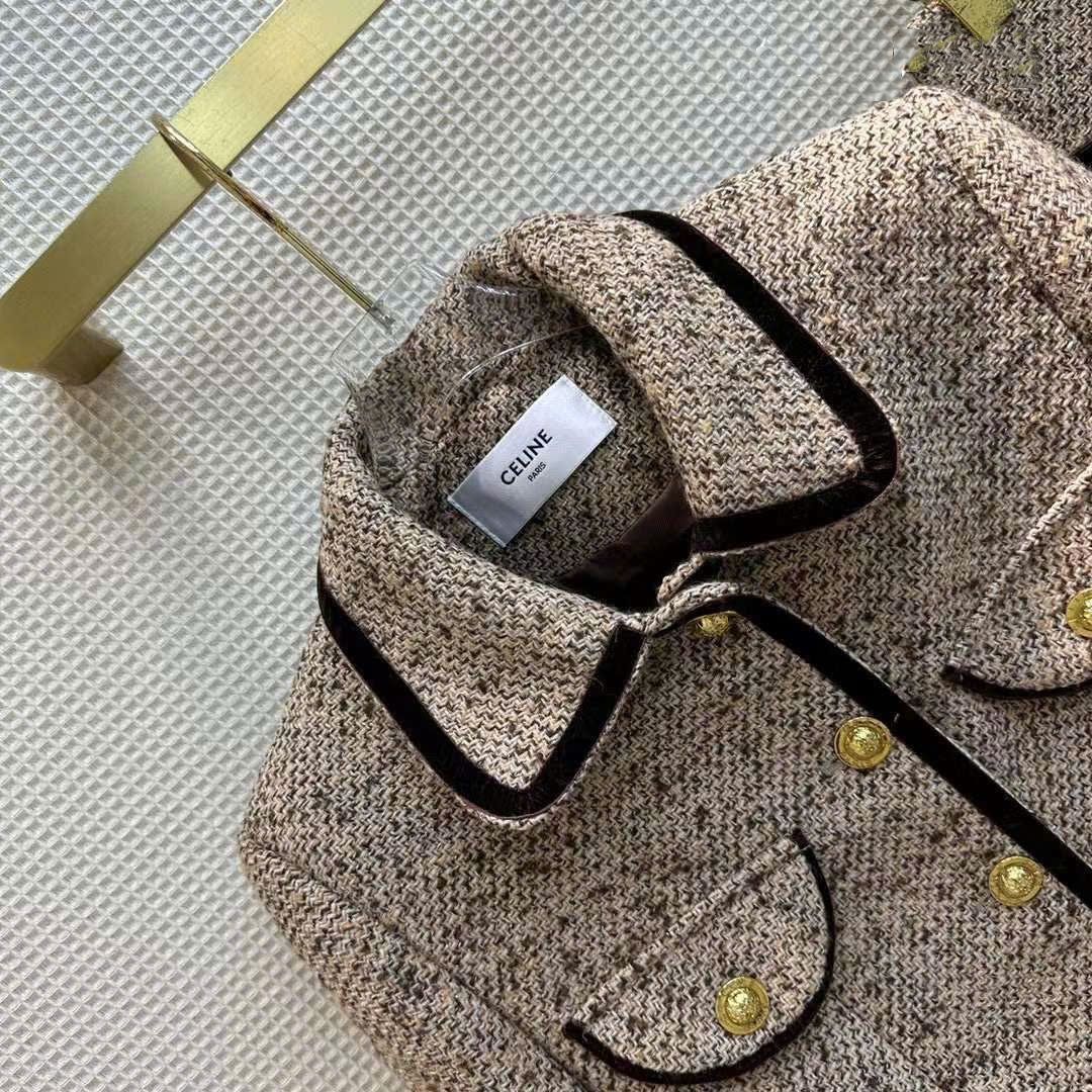 Set váy áo dạ tweed Celine 1