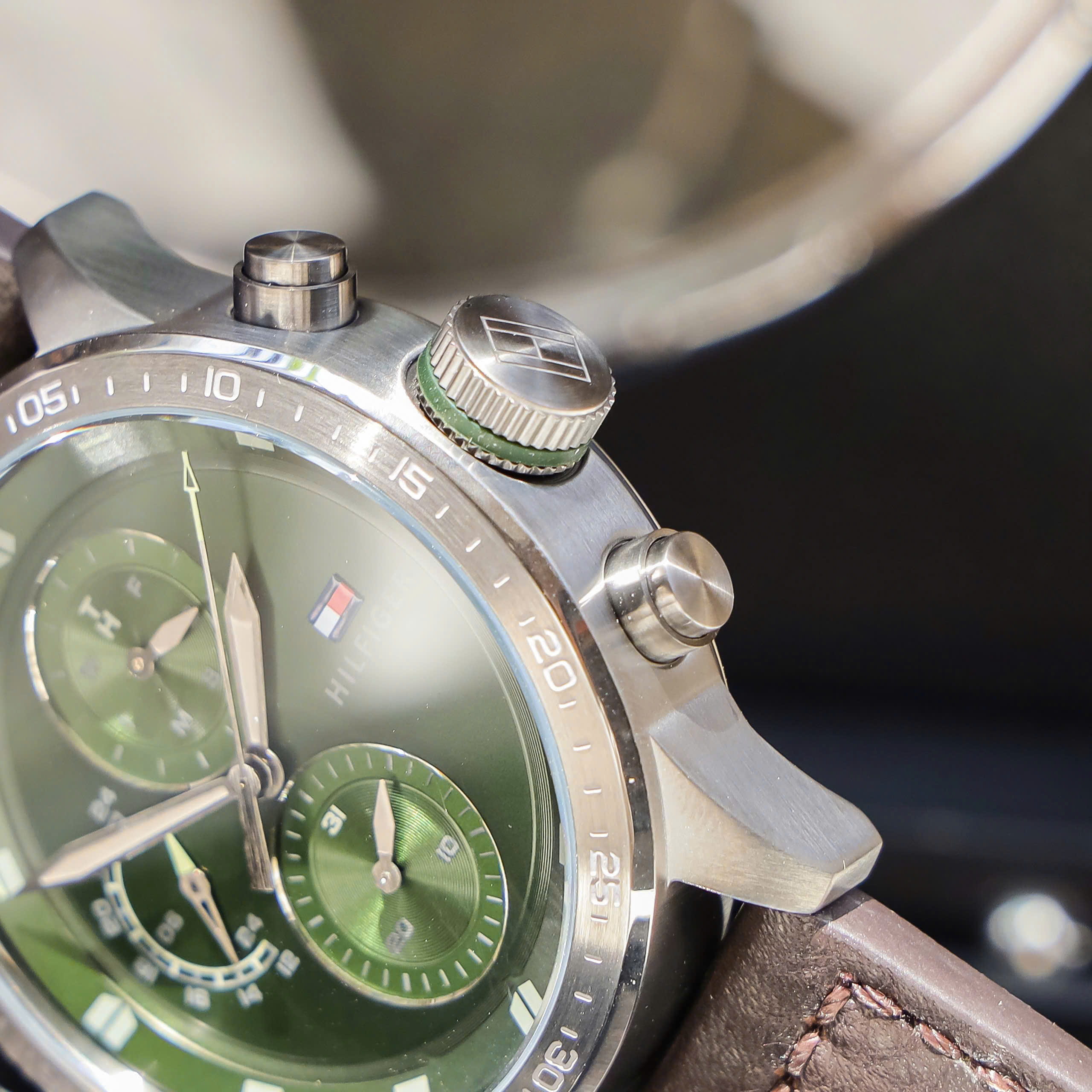 Đồng hồ nam Tommy Hilfiger Green Dial Leather Strap Watch For Men 1791809 2