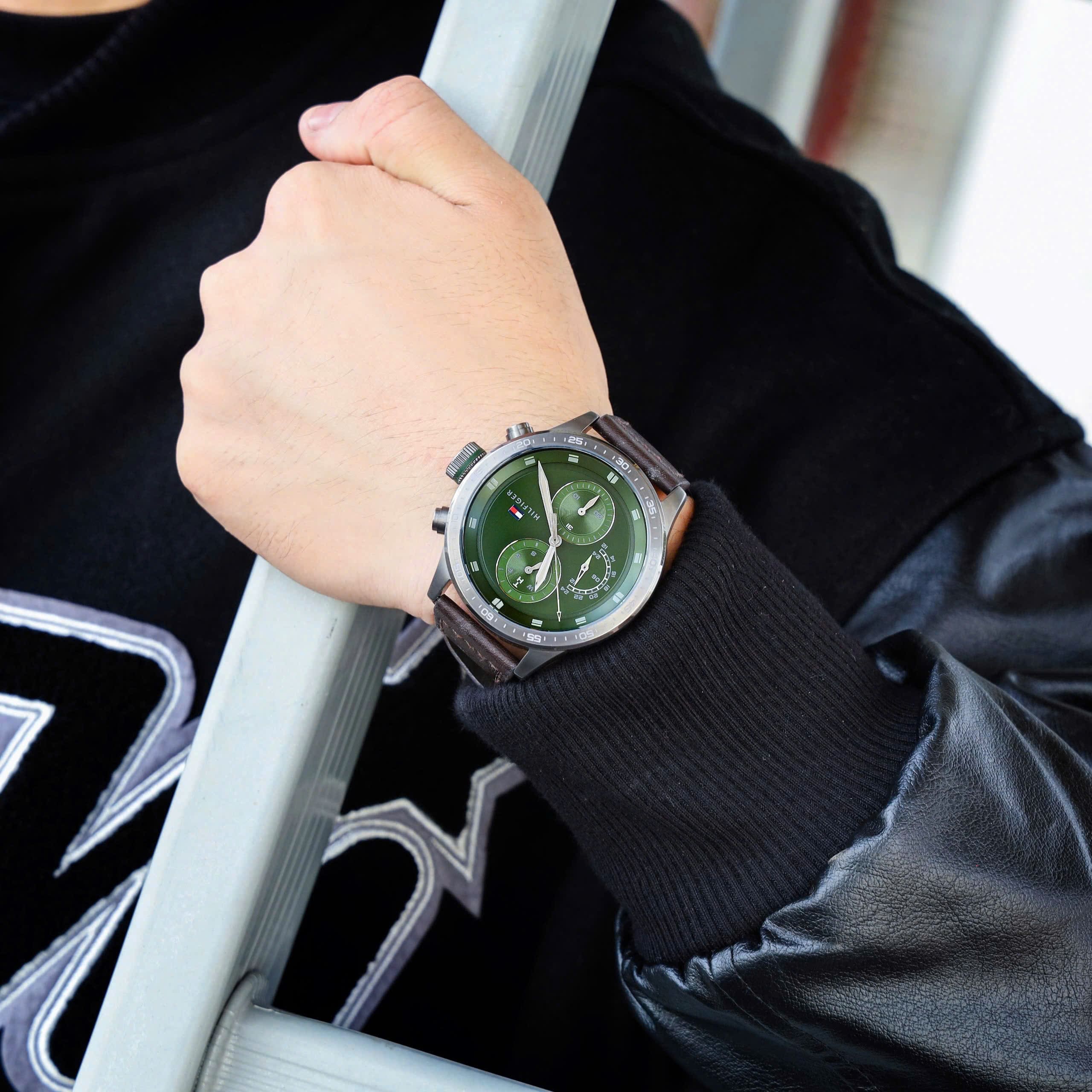 Đồng hồ nam Tommy Hilfiger Green Dial Leather Strap Watch For Men 1791809 7