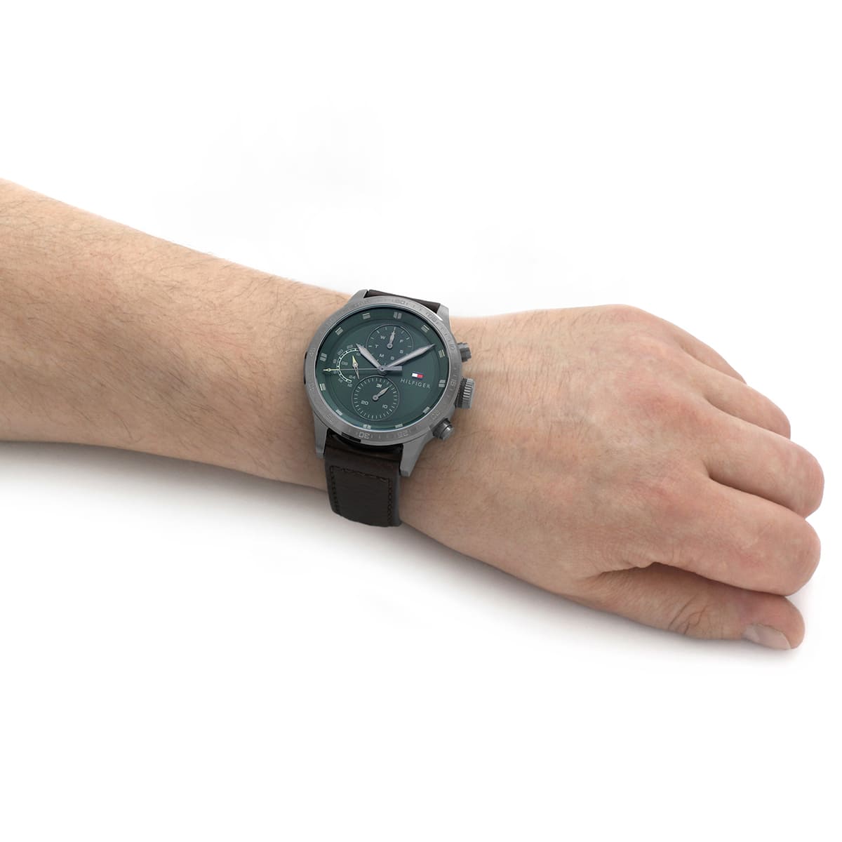 Đồng hồ nam Tommy Hilfiger Green Dial Leather Strap Watch For Men 1791809 10