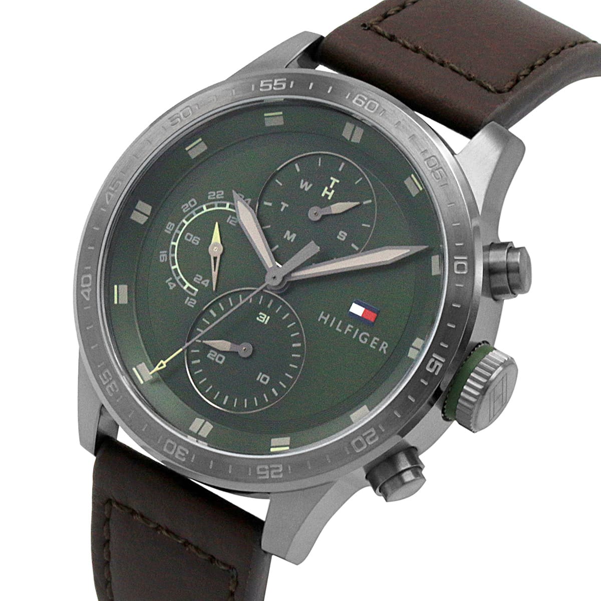 Đồng hồ nam Tommy Hilfiger Green Dial Leather Strap Watch For Men 1791809 14