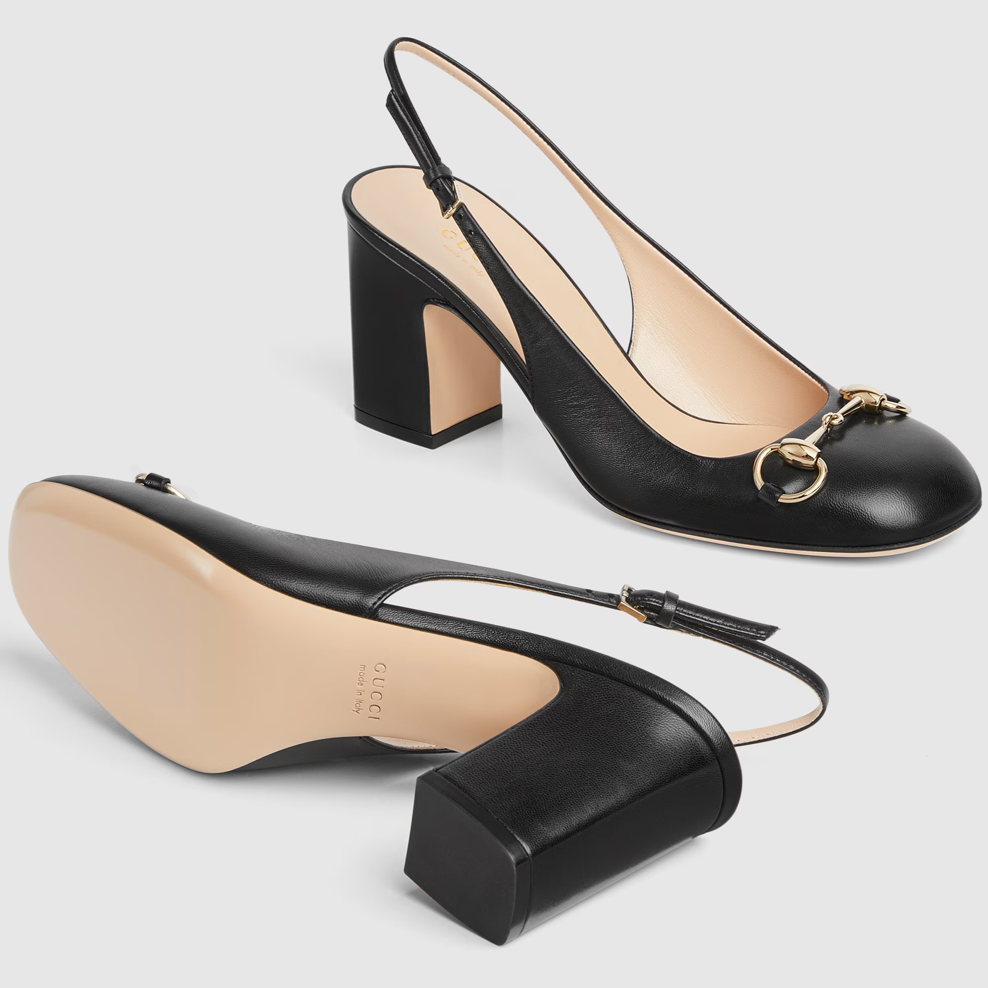 Giày nữ Gucci Womens Horsebit Slingback Black Leather 794324 1