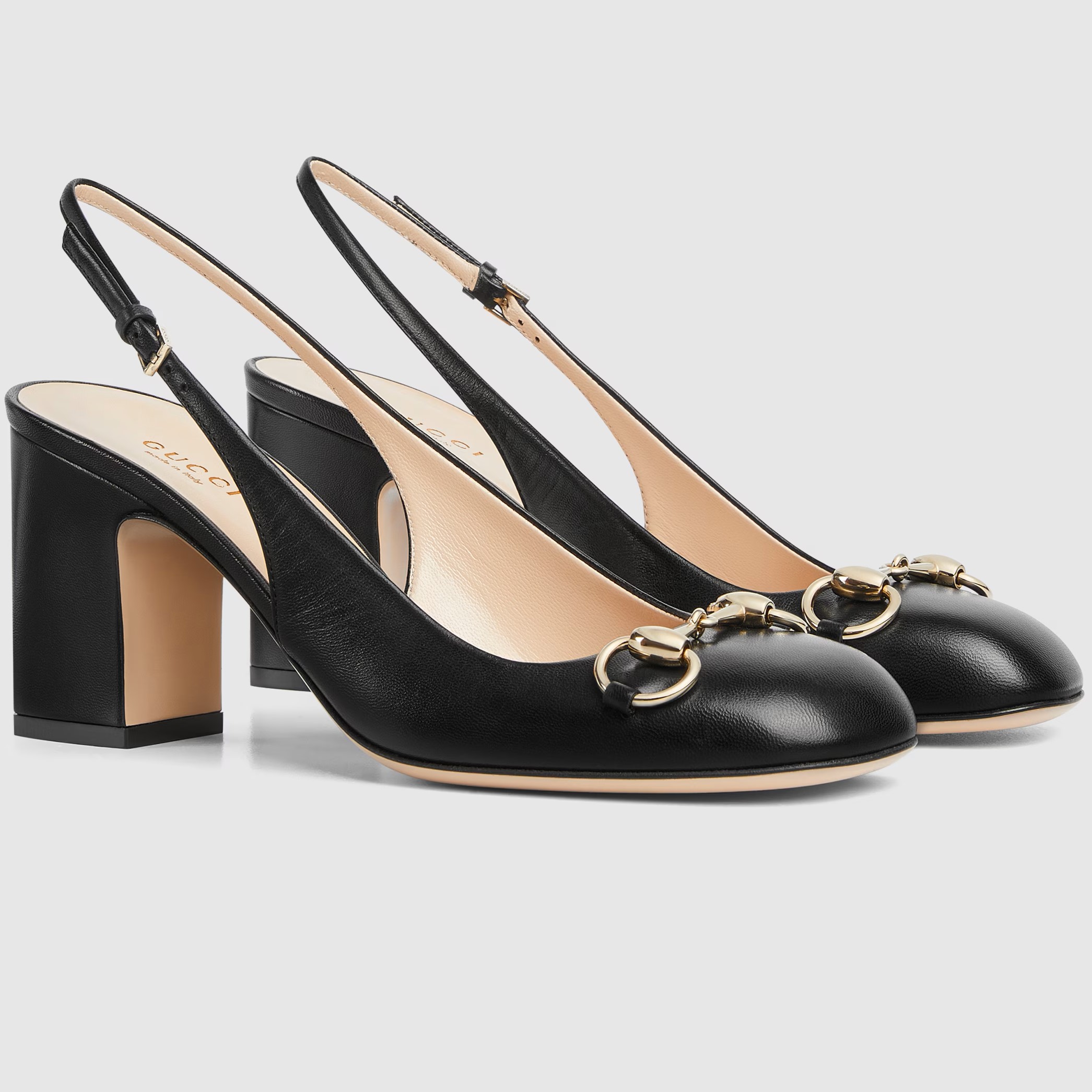 Giày nữ Gucci Womens Horsebit Slingback Black Leather 794324 5
