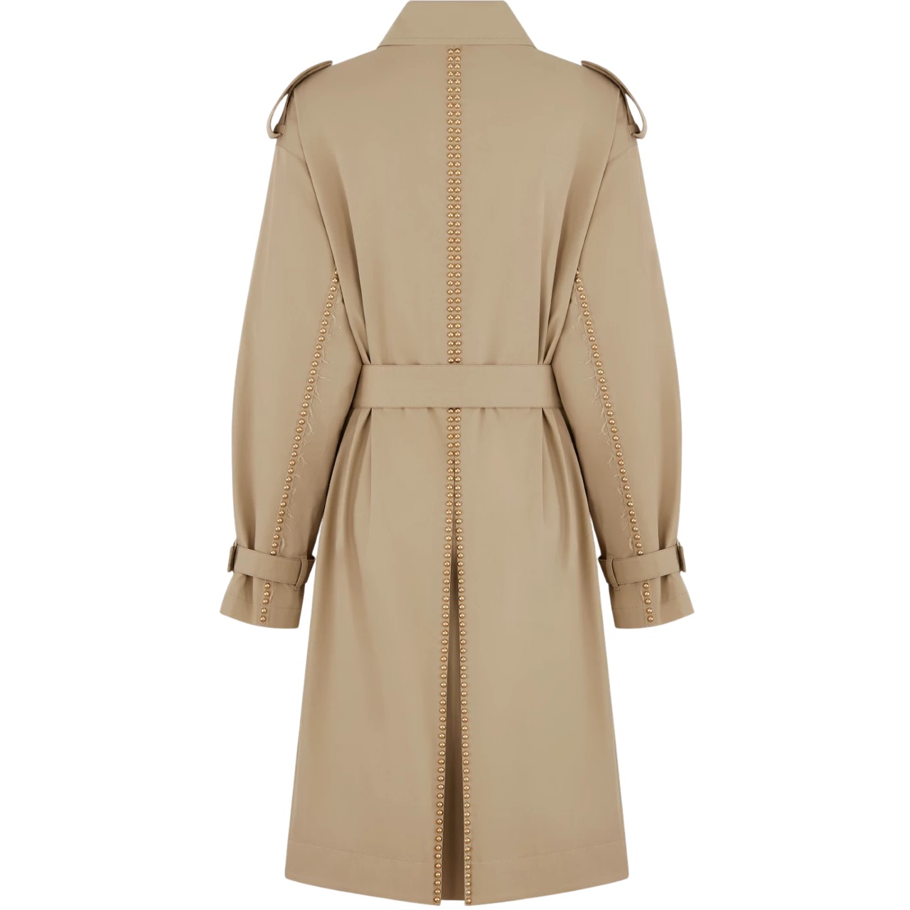 Áo khoác Dior Embroidered Trench Coat Beige Cotton Gabardine and Gold-Finish Studs 4