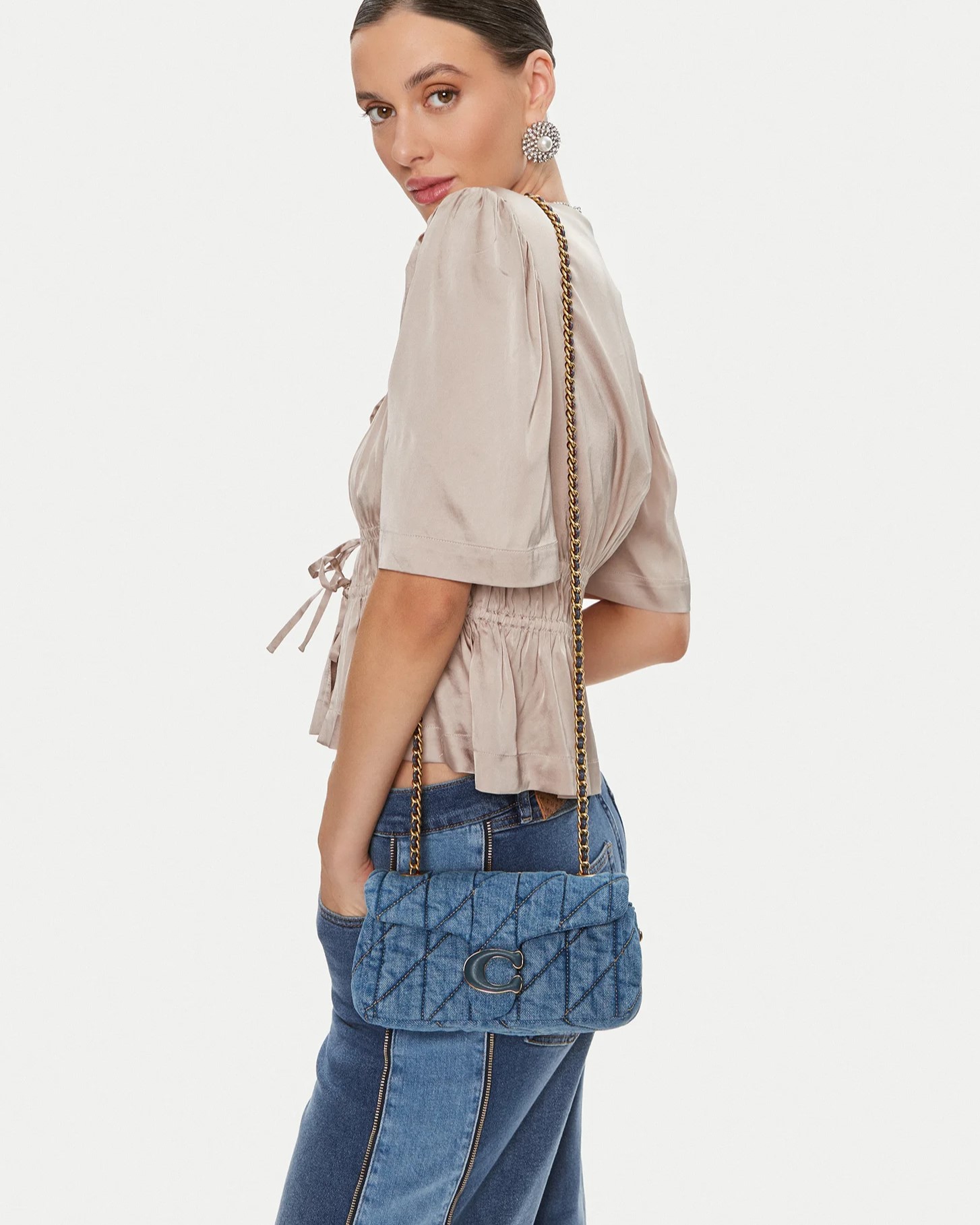 Túi Coach Tabby Shoulder Bag 20 With Quilting Denim Blue CR701 5