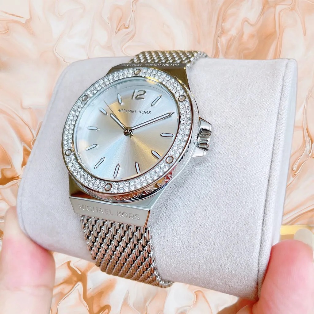 Đồng hồ nữ Michael Kors Lennox Pave Silver Tone Mesh Watch MK7337 4