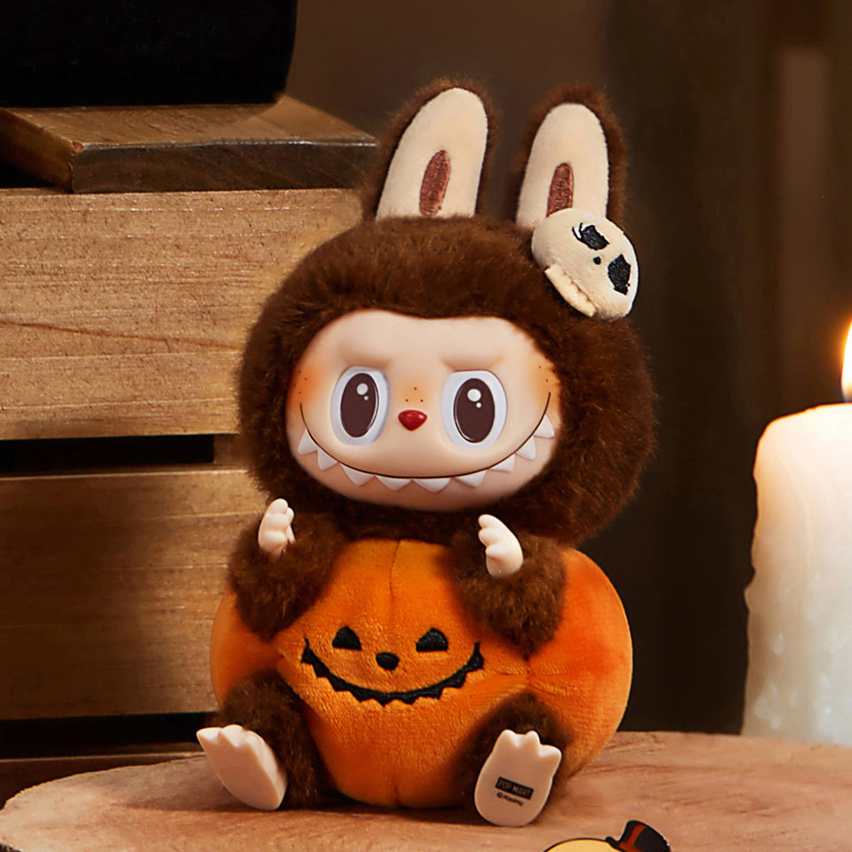 The Monsters Labubu Happy Halloween Party Series-Sitting Pumpkin Vinyl Plush Pendant 8