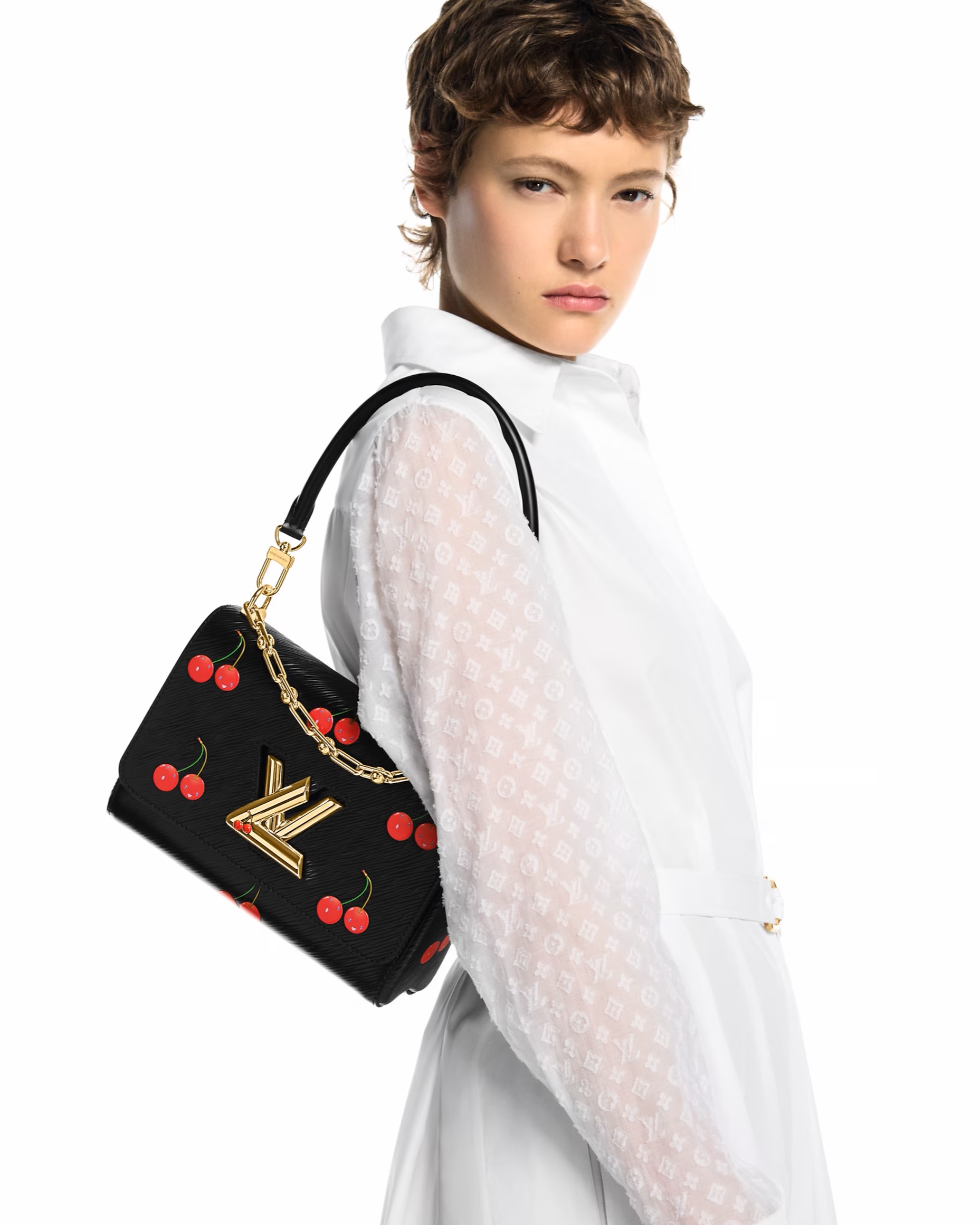 Túi Louis Vuitton LV x TM Twist MM Bag Cherry Motifs 8