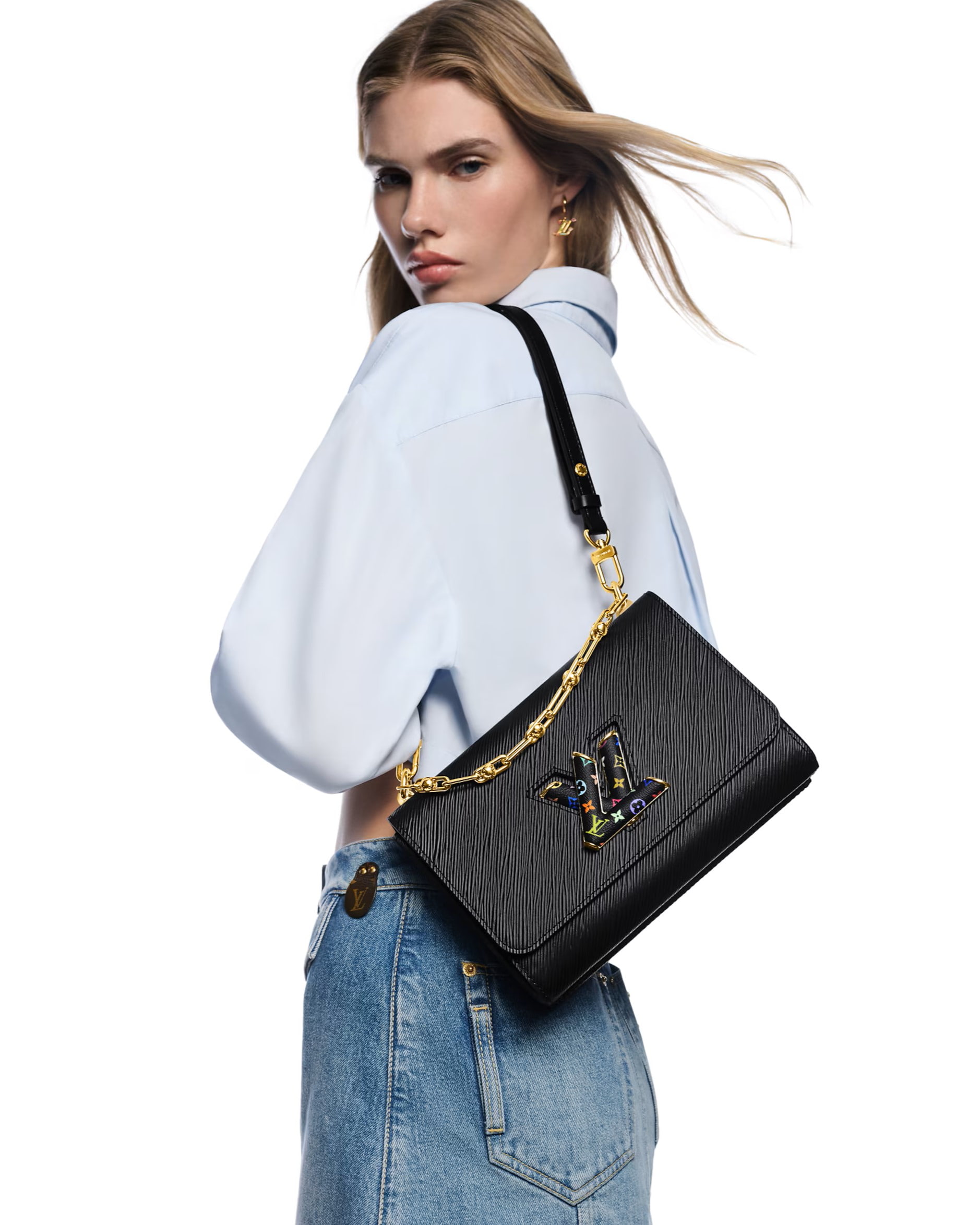 Túi Louis Vuitton LV x TM Twist MM Slim Black 10
