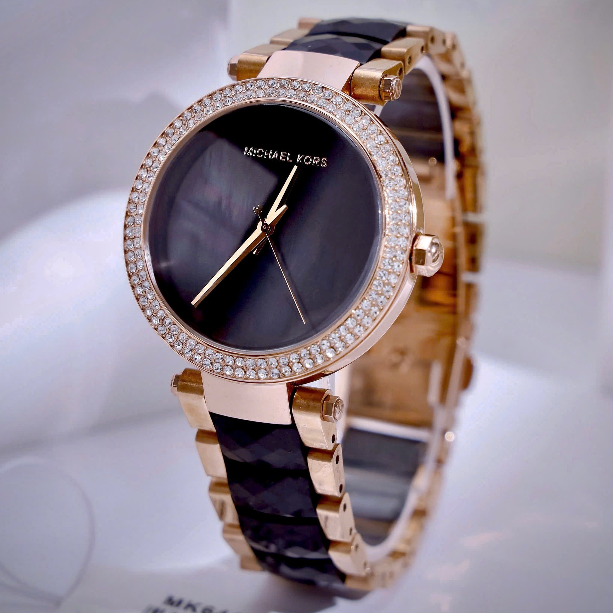 Đồng hồ nữ Michael Kors Parker Rose Gold-Tone and Acetate Watch MK6414 10