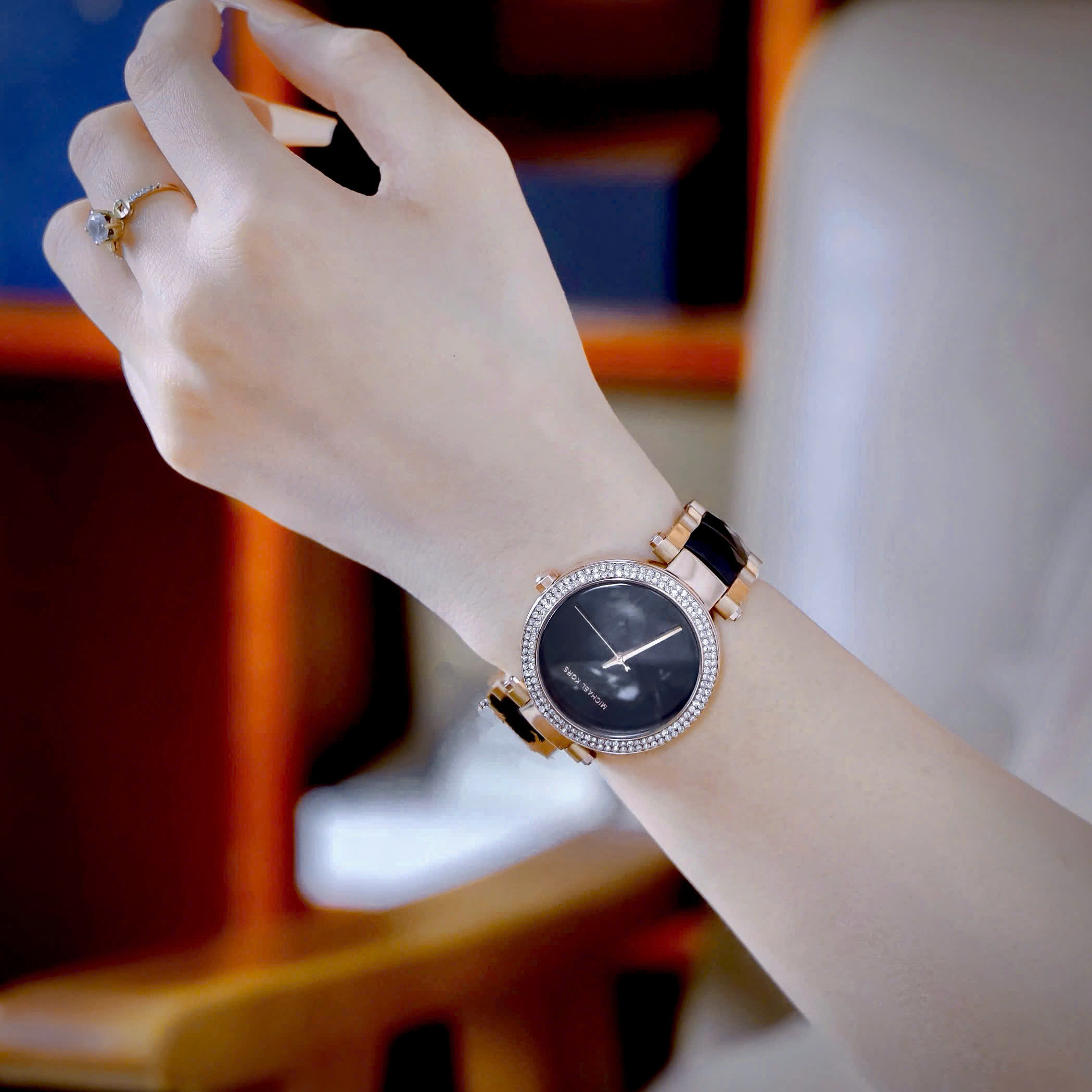 Đồng hồ nữ Michael Kors Parker Rose Gold-Tone and Acetate Watch MK6414 12