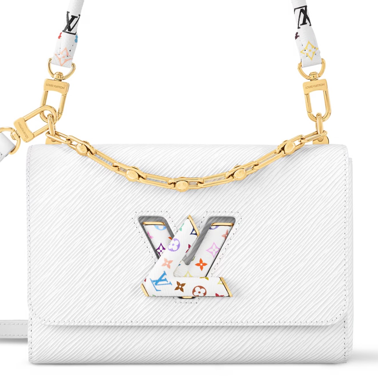 Túi Louis Vuitton LV x TM Twist MM Slim White 11