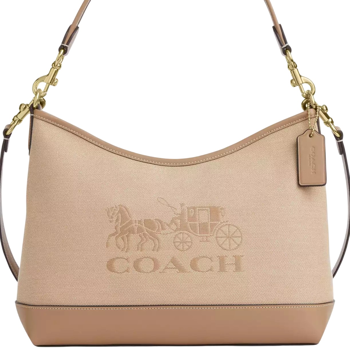 Túi Coach nữ Laurel Shoulder Bag With Horse And Carriage Dark Natural Multi CAK91 8