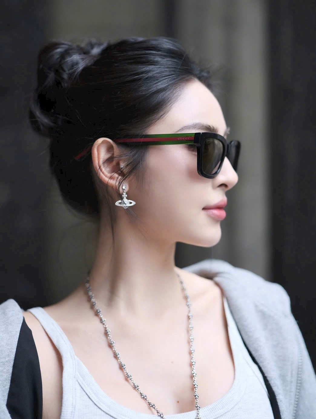 Mắt kính Gucci Black and Green with Red Stripe GG0001SN 5