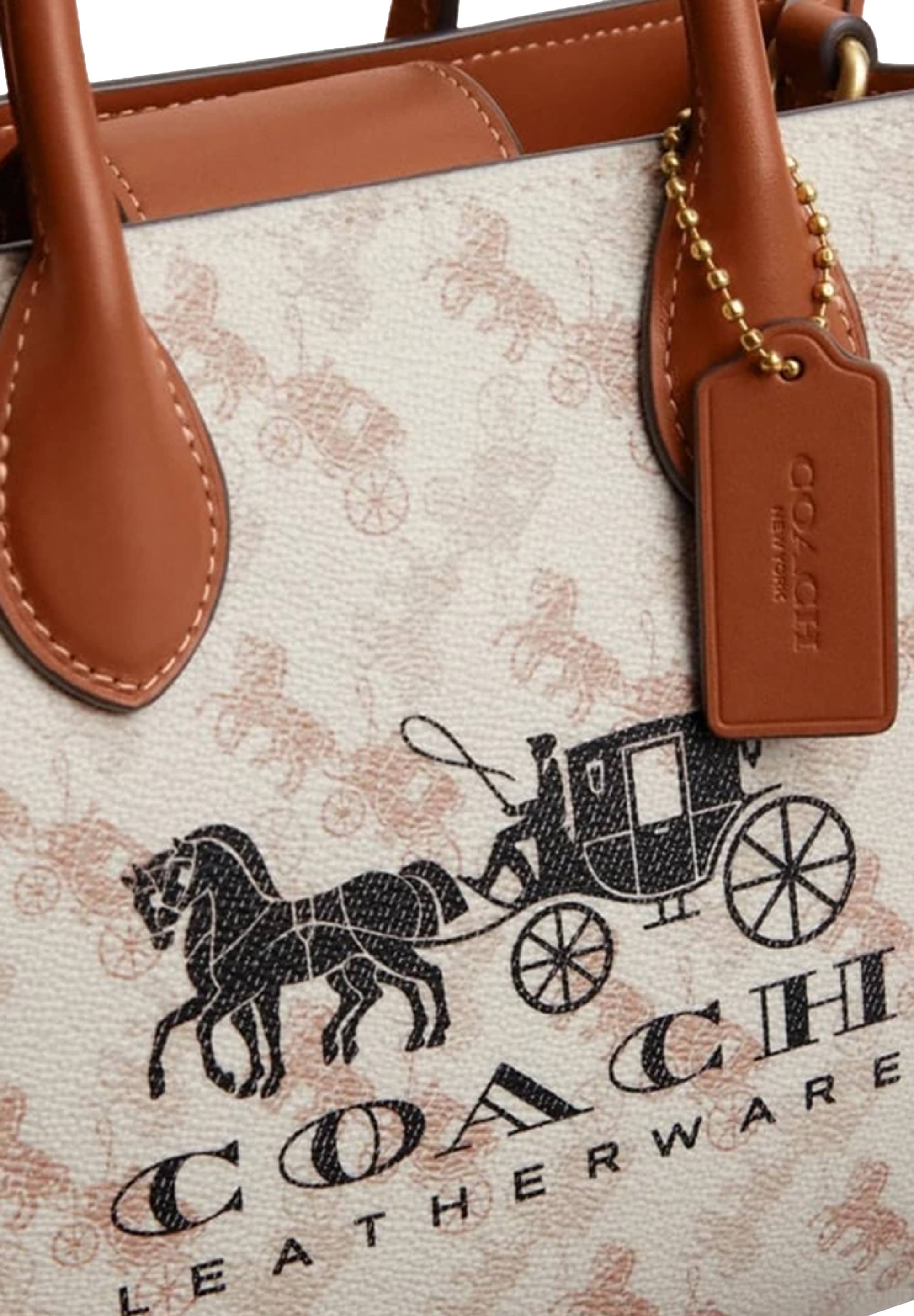 Túi Coach nữ Ace Tote 26 With Horse And Carriage Print Beige CR680 2
