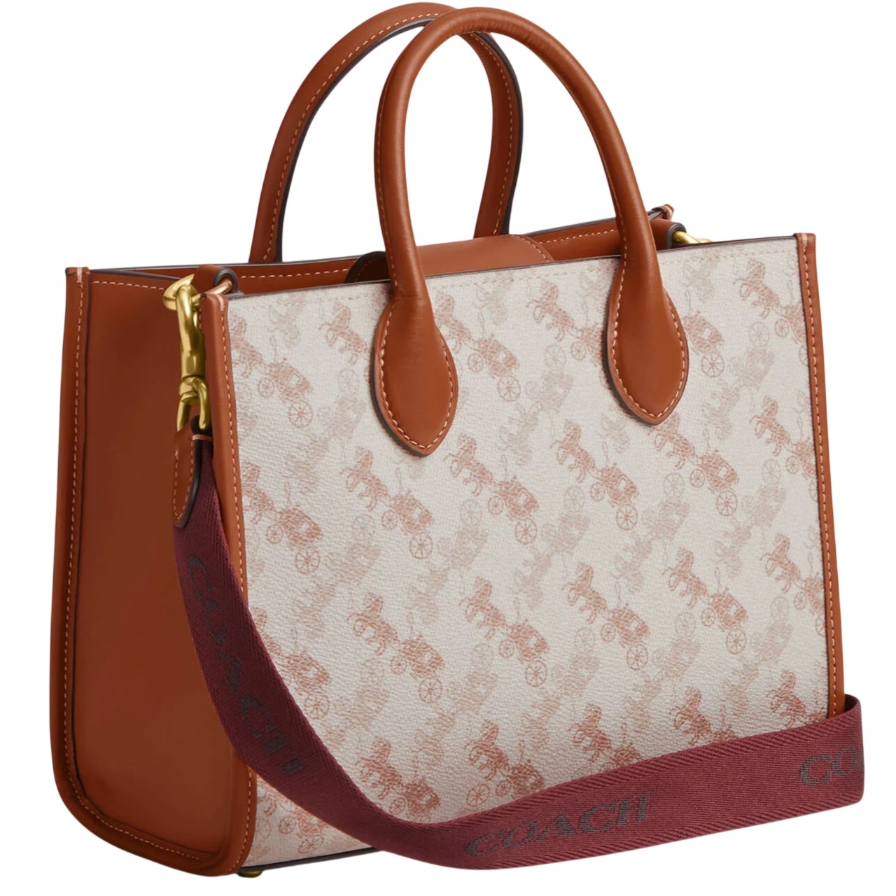 Túi Coach nữ Ace Tote 26 With Horse And Carriage Print Beige CR680 4