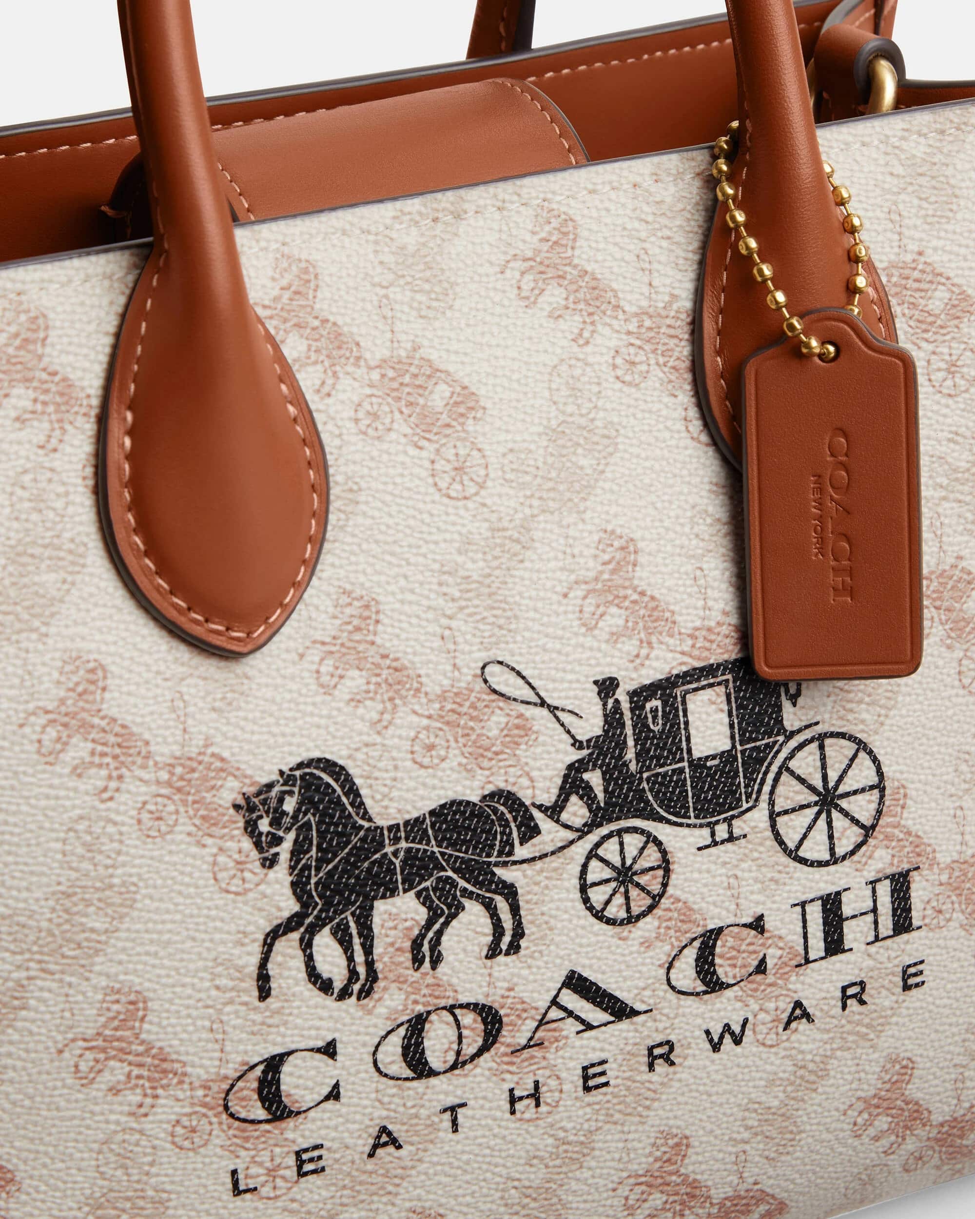 Túi Coach nữ Ace Tote 26 With Horse And Carriage Print Beige CR680 6