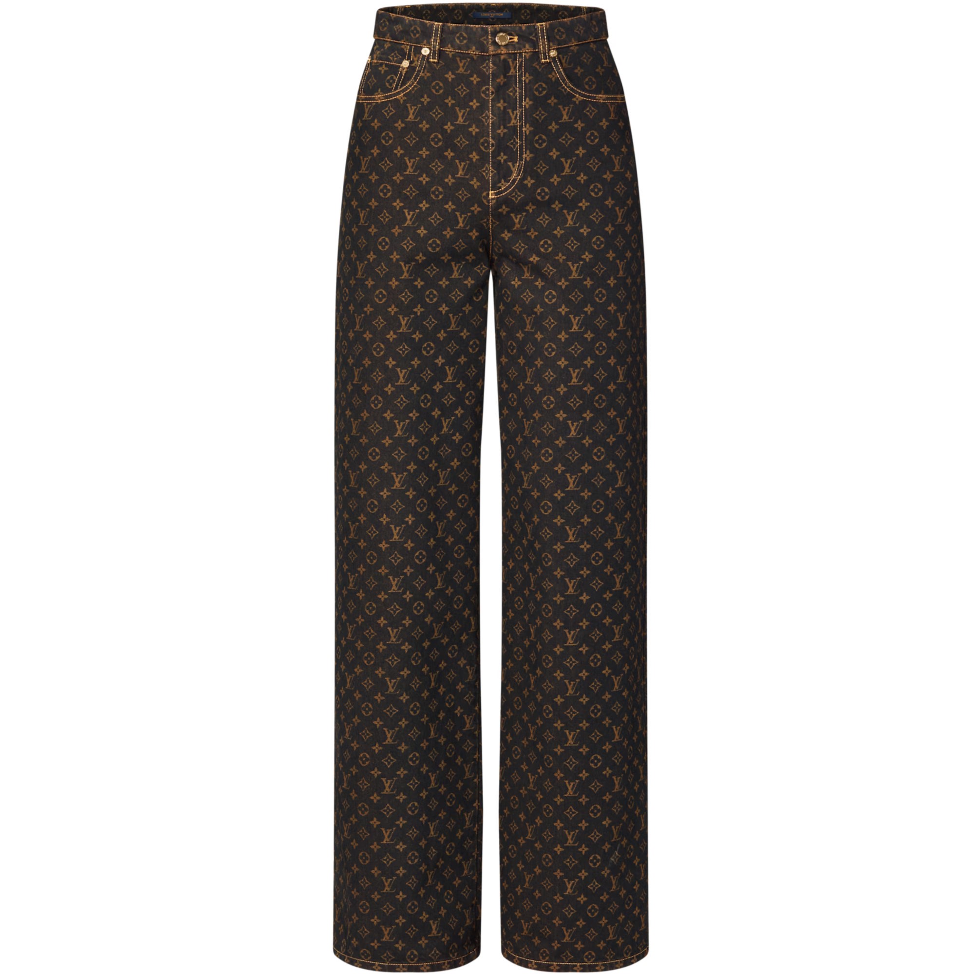 Quần LV nữ Louis Vuitton Monogram Straight-Cut Jeans Monogram Brown 5