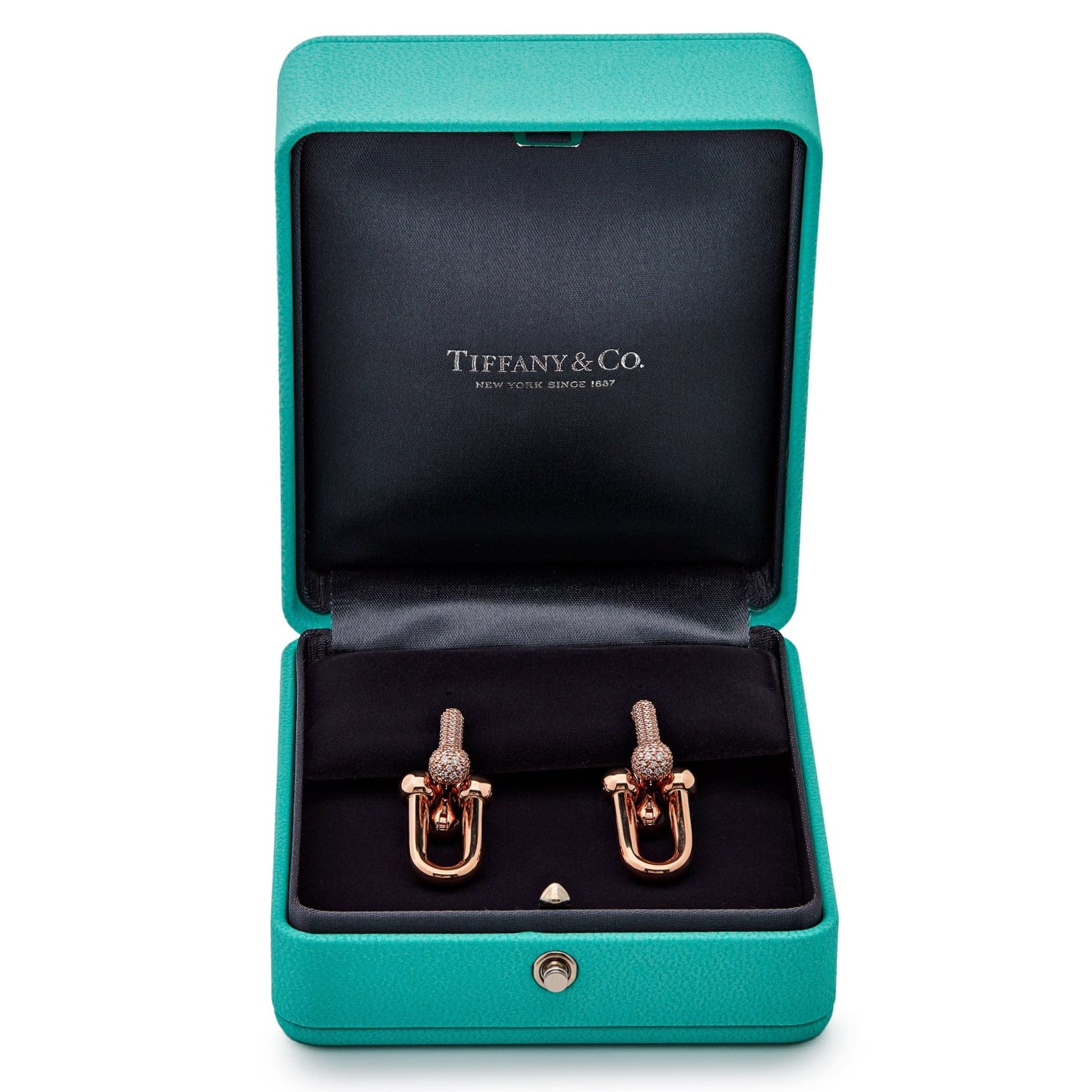 Hoa tai Tiffany & Co Large Link Earrings in Rose Gold with Pavé Diamonds 16