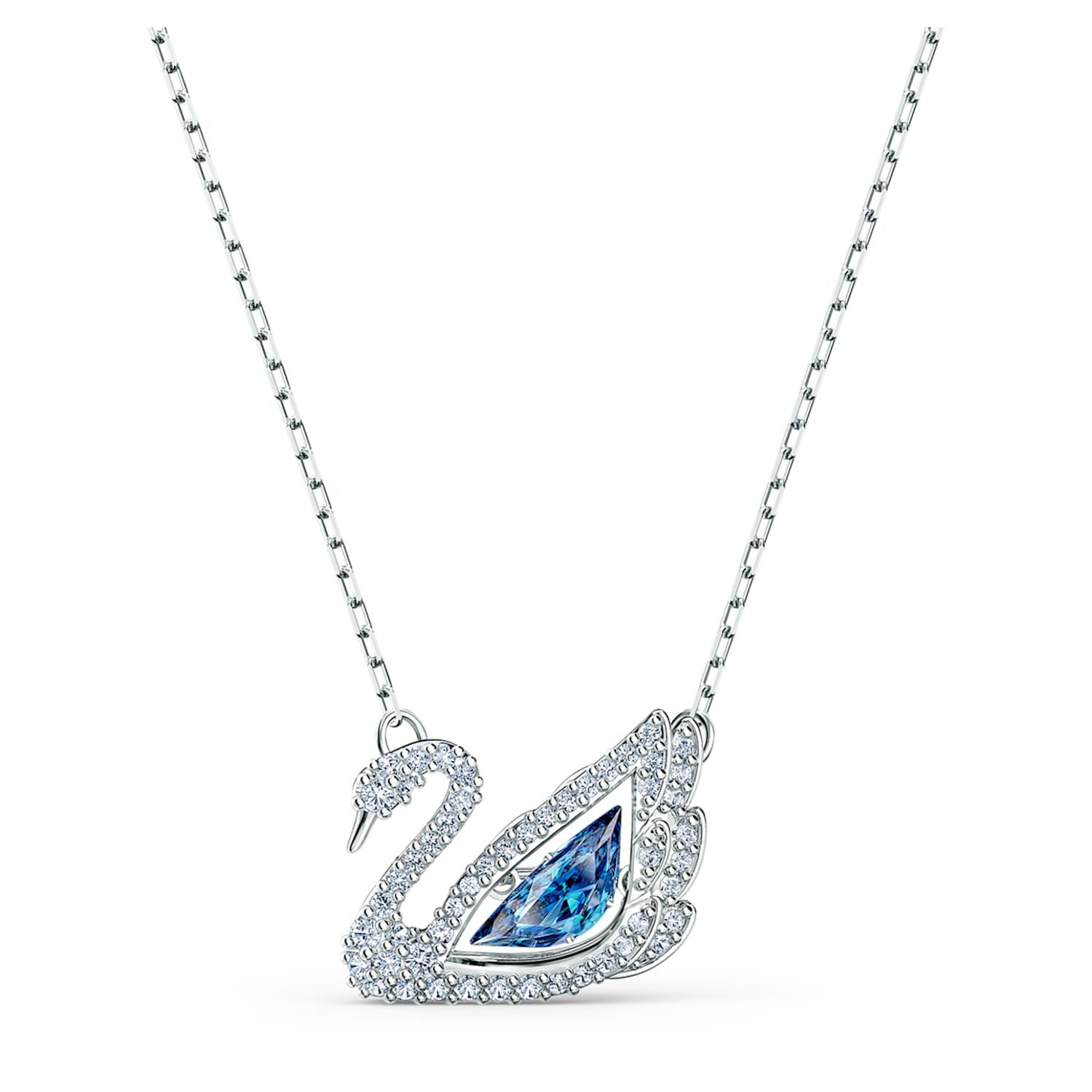 DÂY CHUYỀN NỮ DANCING SWAN NECKLACE, BLUE, RHODIUM PLATED 12