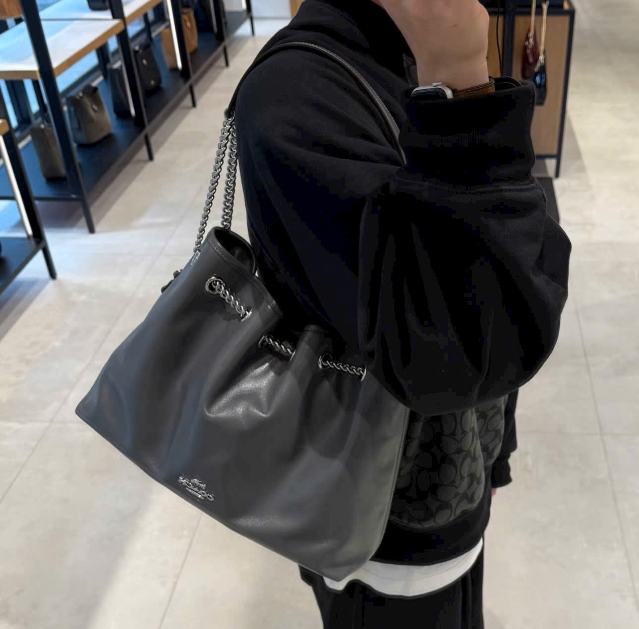 Túi Coach nữ Evelyn Shoulder Bag Gray CCZ79 8