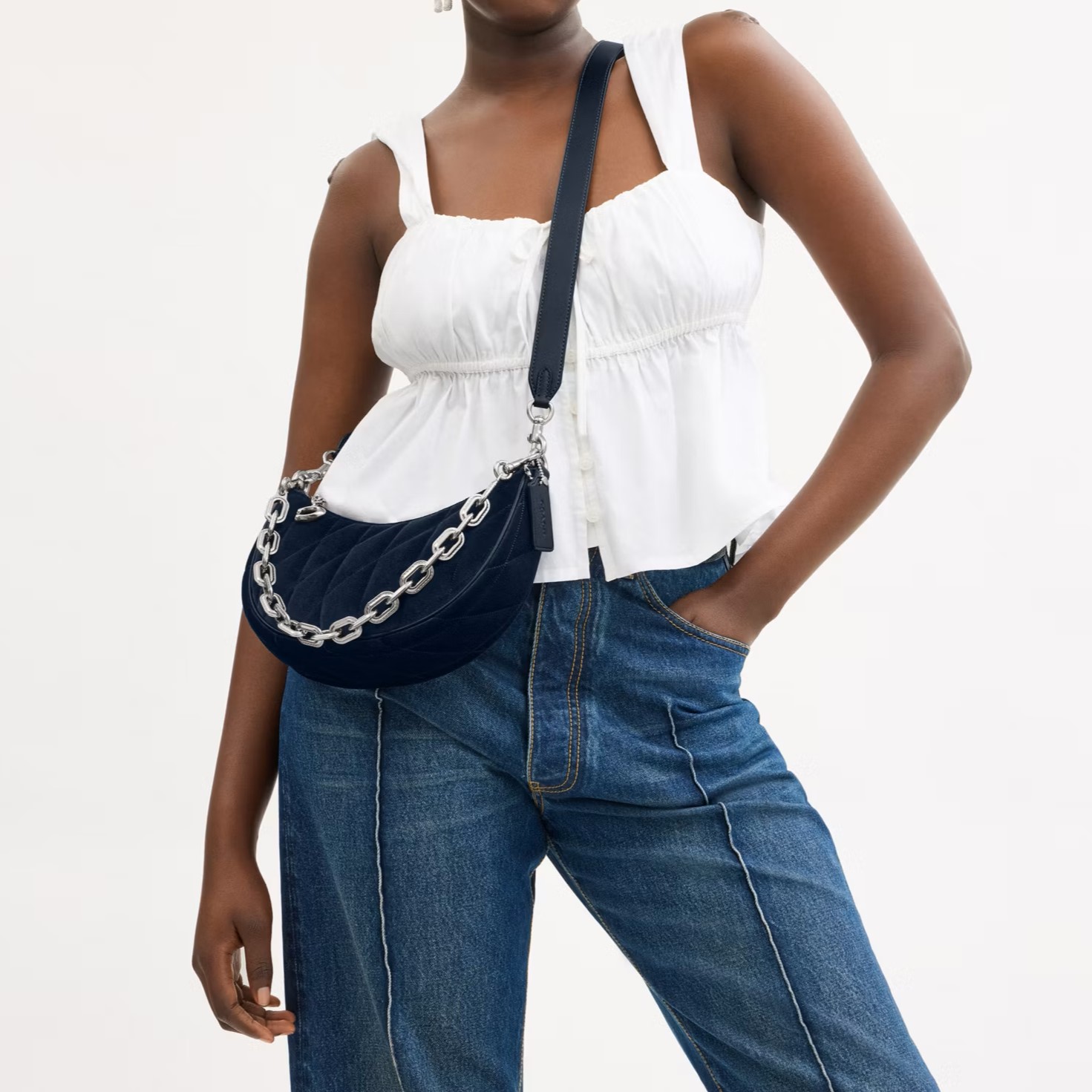 Túi đeo vai Coach Mira Shoulder Bag With Quilting Blue CW611 4