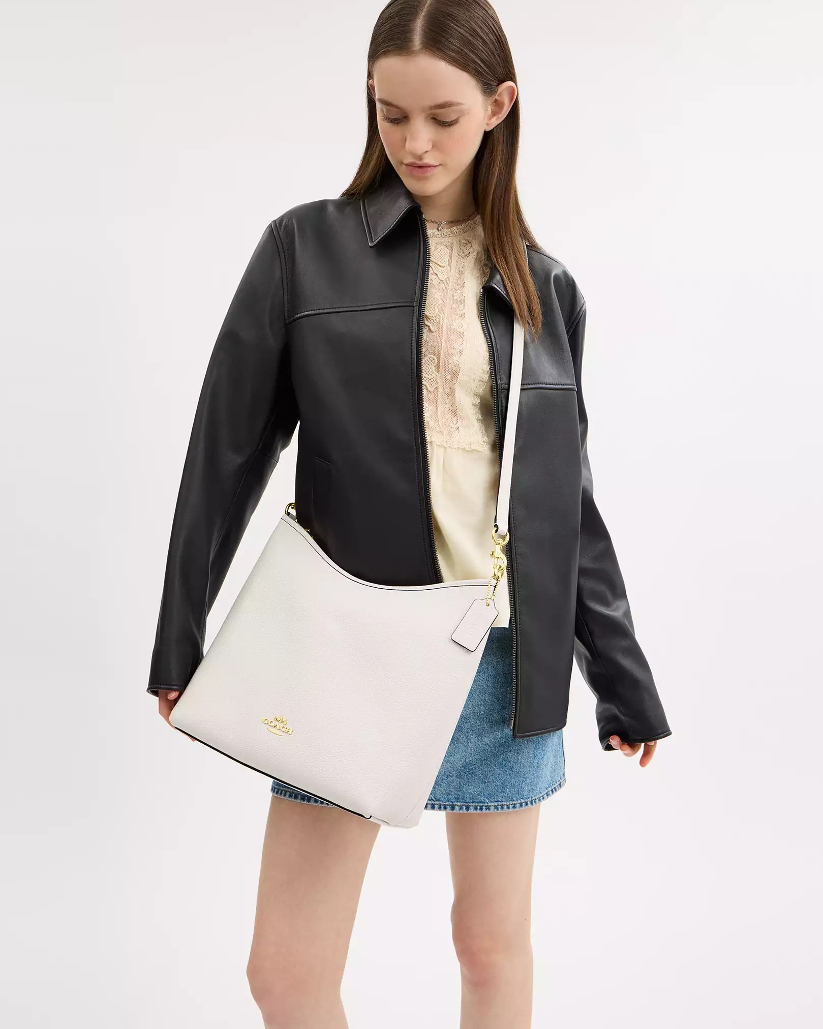 Túi Coach Laurel Large Shoulder Bag Chalk CY684 8