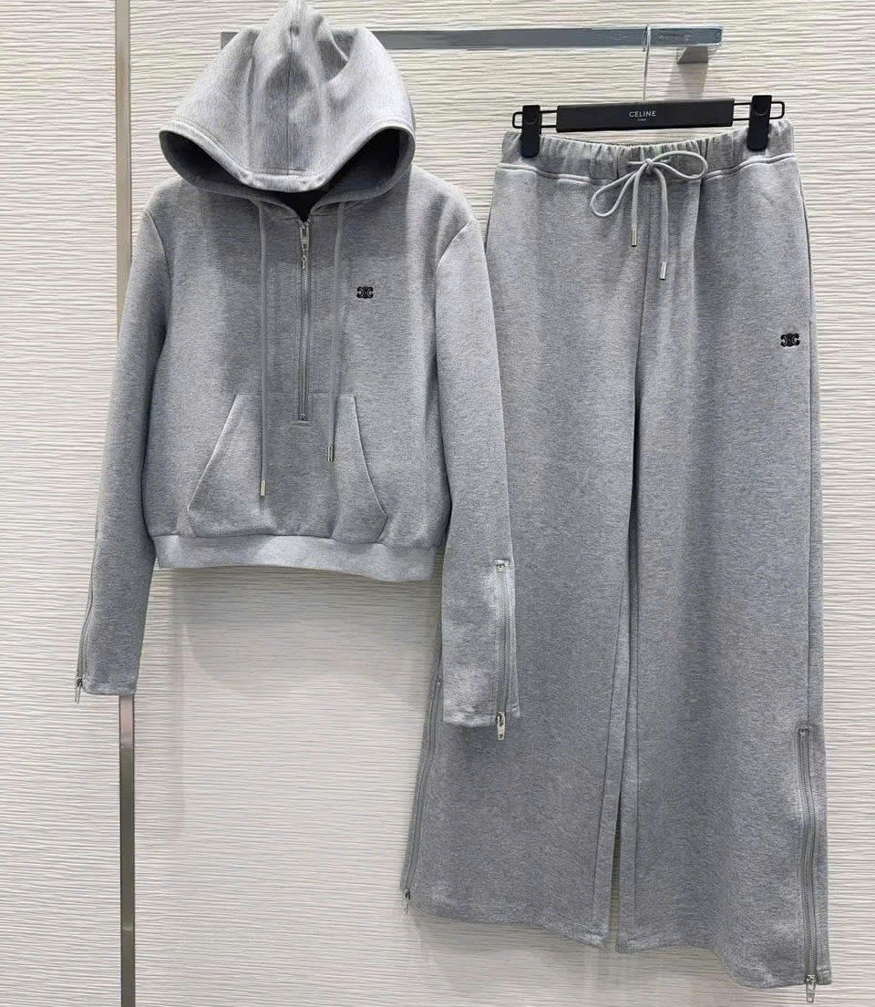 Set áo quần dài xám đen Celine 1