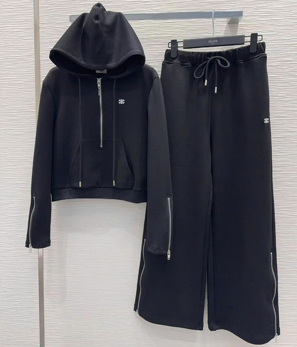 Set áo quần dài xám đen Celine 2
