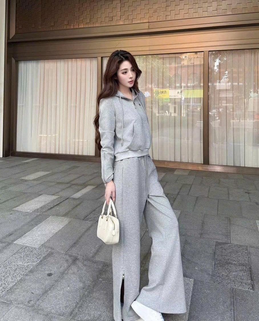 Set áo quần dài xám đen Celine 4