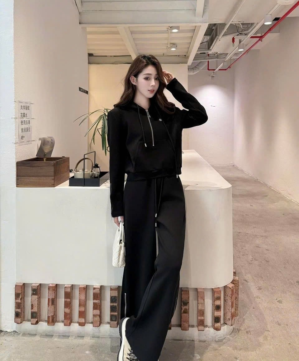 Set áo quần dài xám đen Celine 6