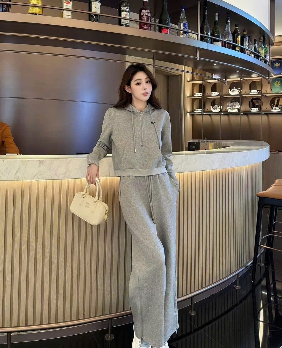 Set áo quần dài xám đen Celine 8