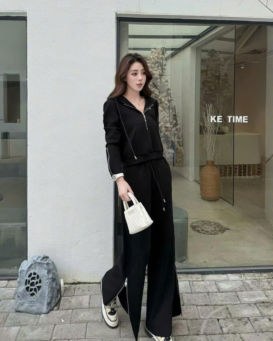 Set áo quần dài xám đen Celine 9