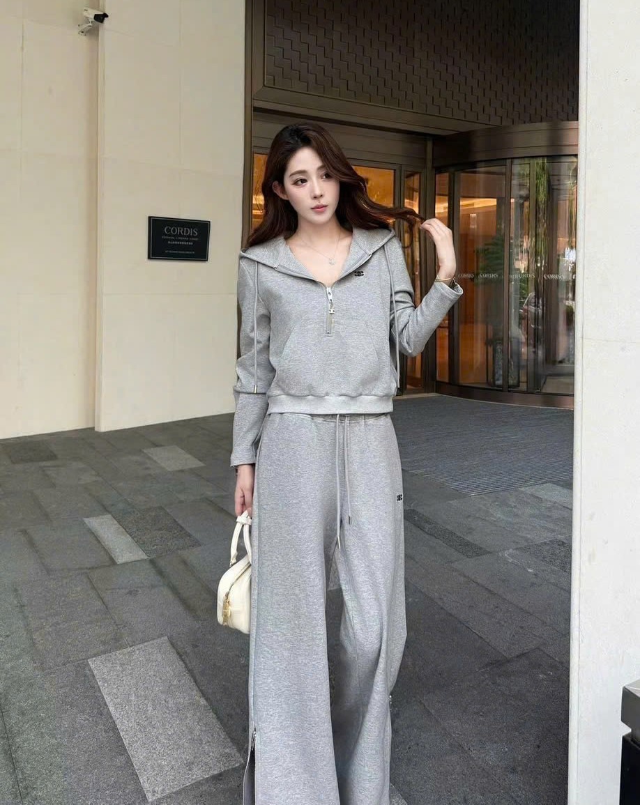 Set áo quần dài xám đen Celine 10