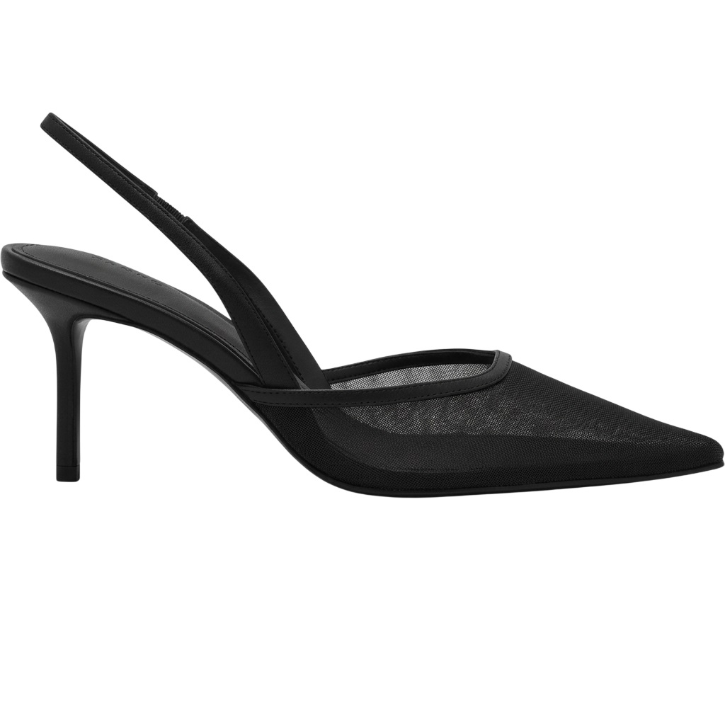 Giày cao gót Pedro Mesh Slingback Heel Pumps Black PW1-25480280 3