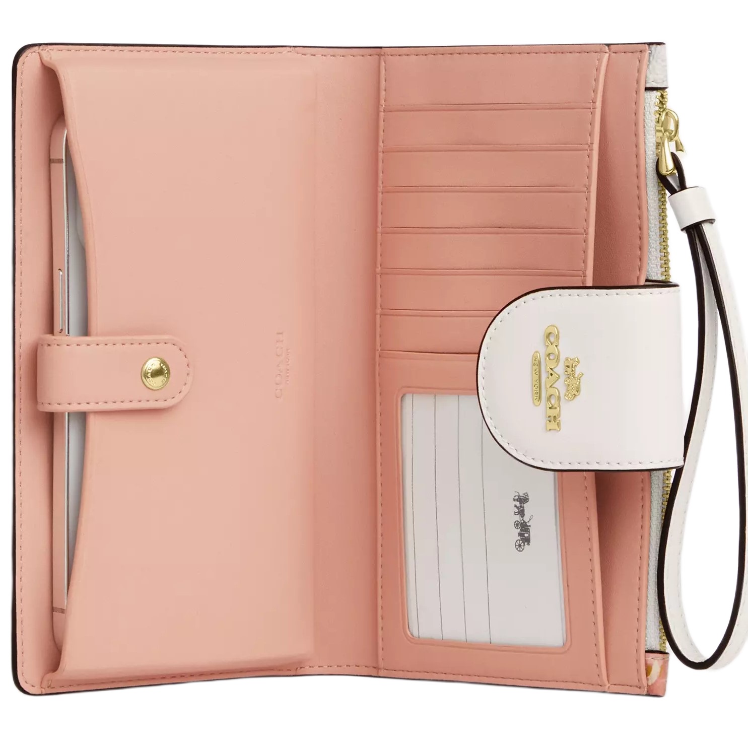 Ví điện thoại Coach Phone Wallet In Signature Canvas With Floral Print Sand Multi CAR11 2