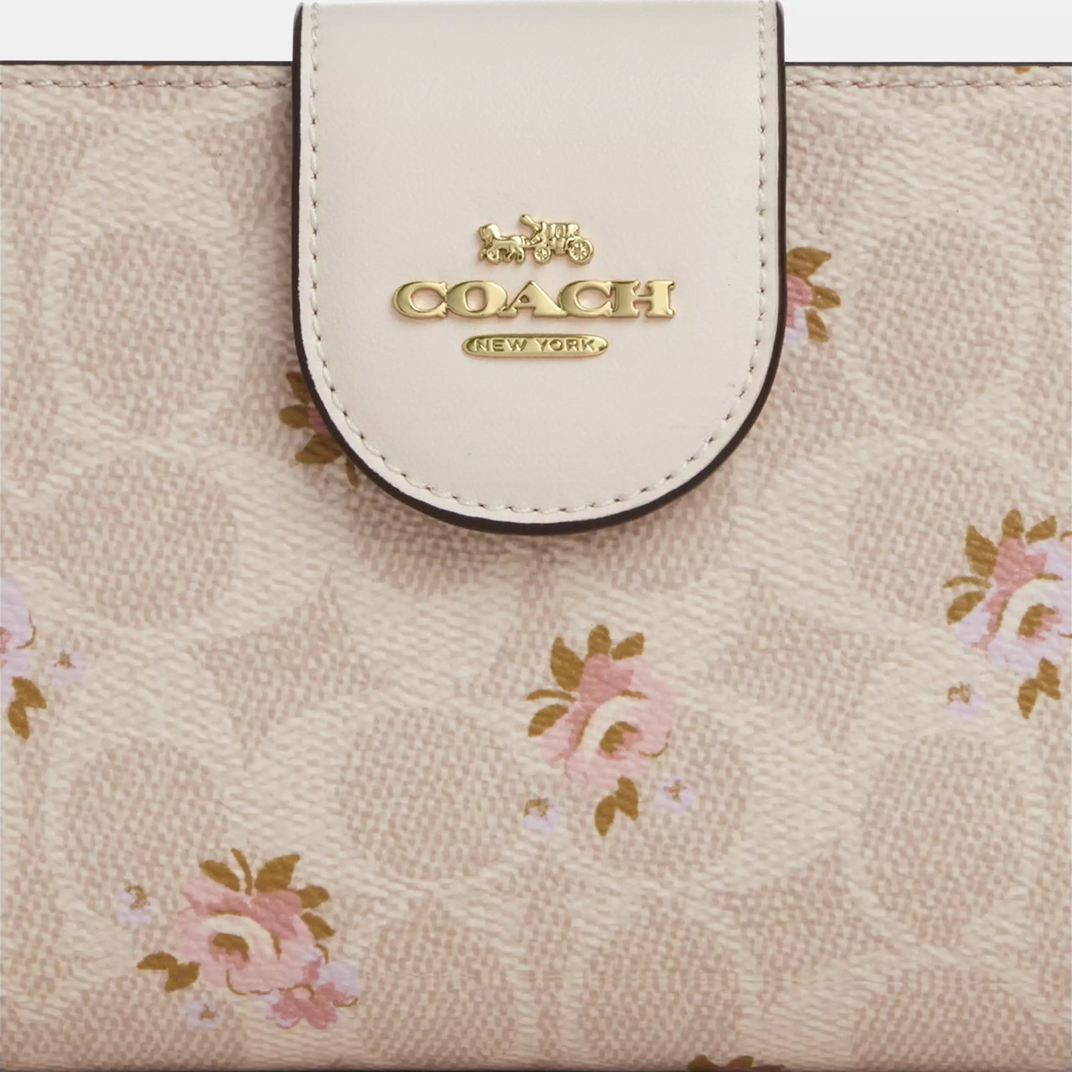 Ví điện thoại Coach Phone Wallet In Signature Canvas With Floral Print Sand Multi CAR11 1