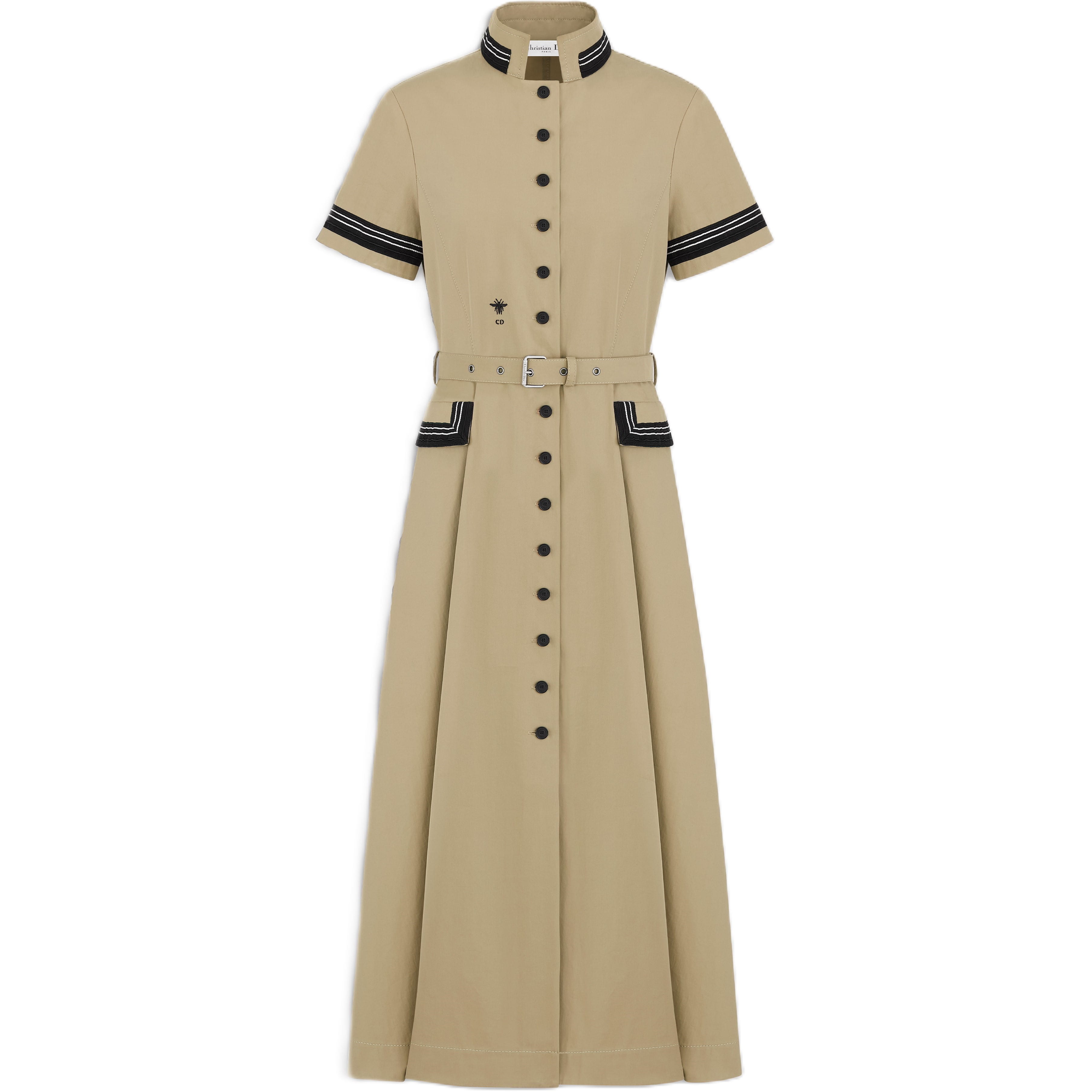 Đầm Dior Mid-Length Flared Shirtdress Beige Cotton Gabardine 1