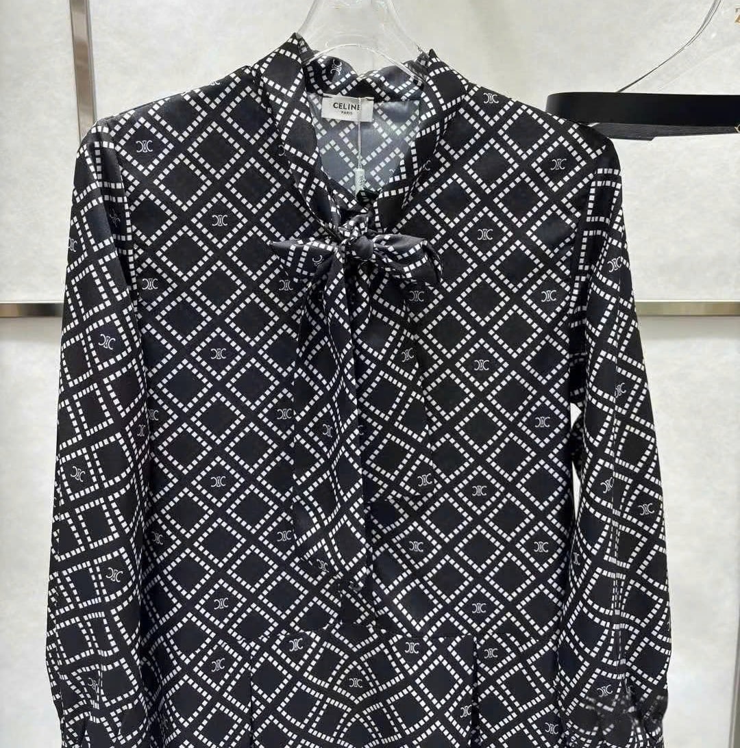 Áo đầm nơ kèm thắt lưng Celine 1