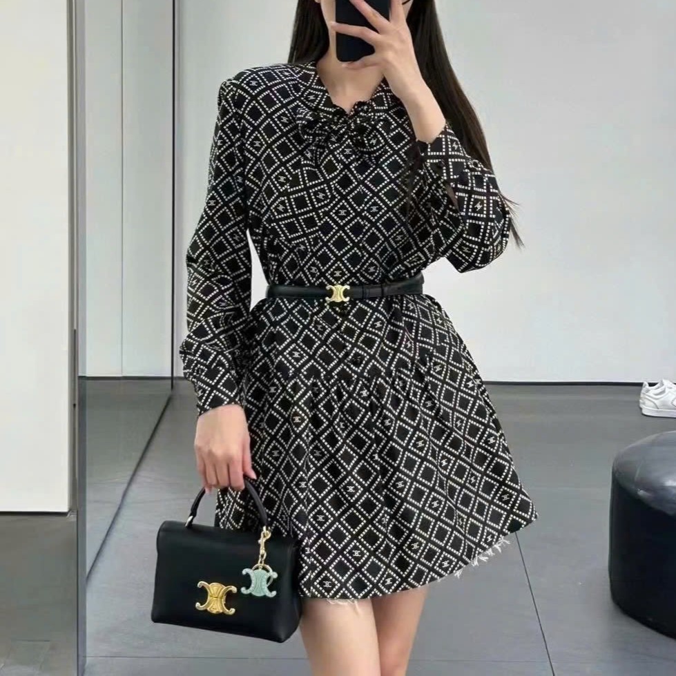 Áo đầm nơ kèm thắt lưng Celine 5