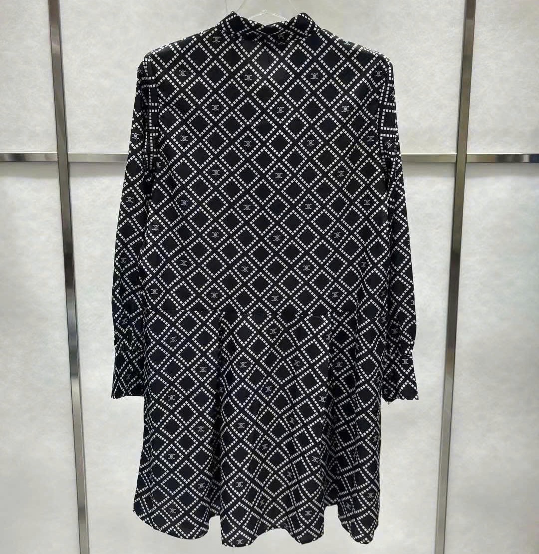 Áo đầm nơ kèm thắt lưng Celine 10