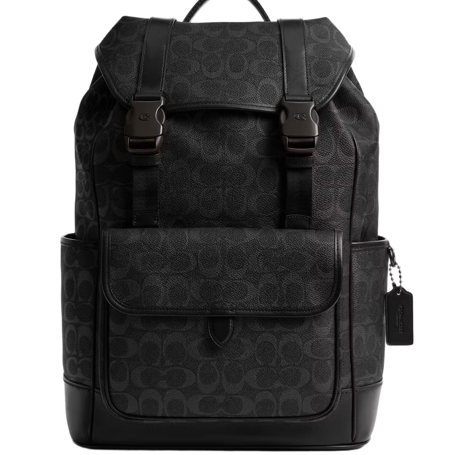Balo Coach League Flap Backpack In Signature Canvas Black CU201 2