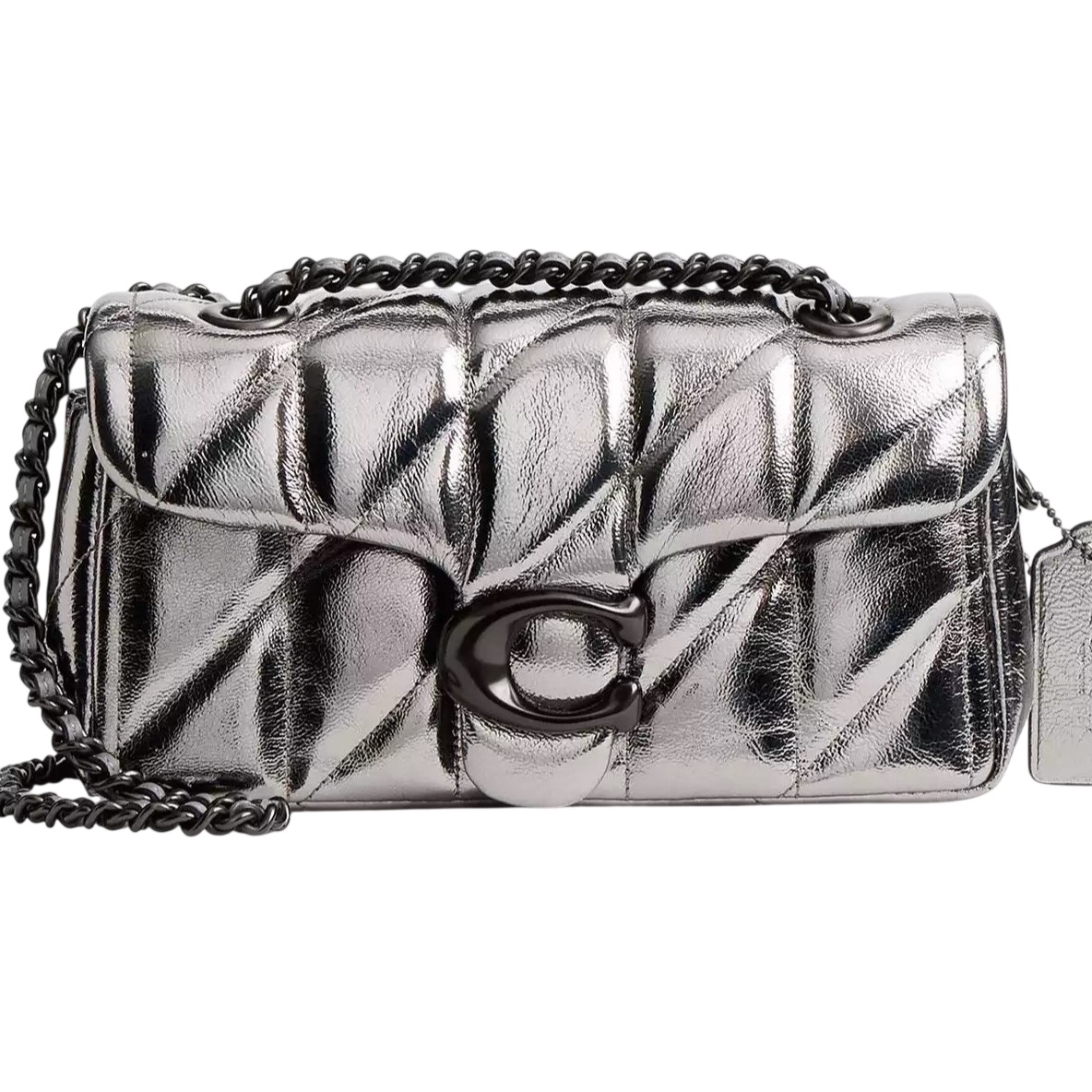 Túi Coach Tabby Shoulder Bag 20 With Quilting Metallic Leather Anthracite CW596 5