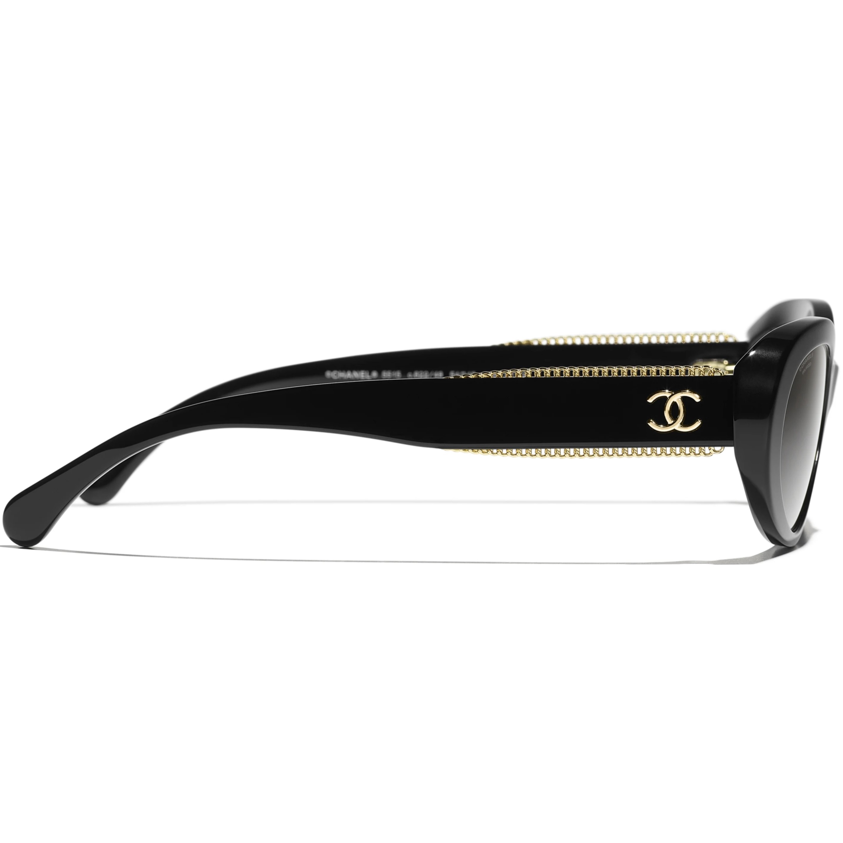 Kính mát Chanel Oval Sunglasses Acetate Black 5515 3