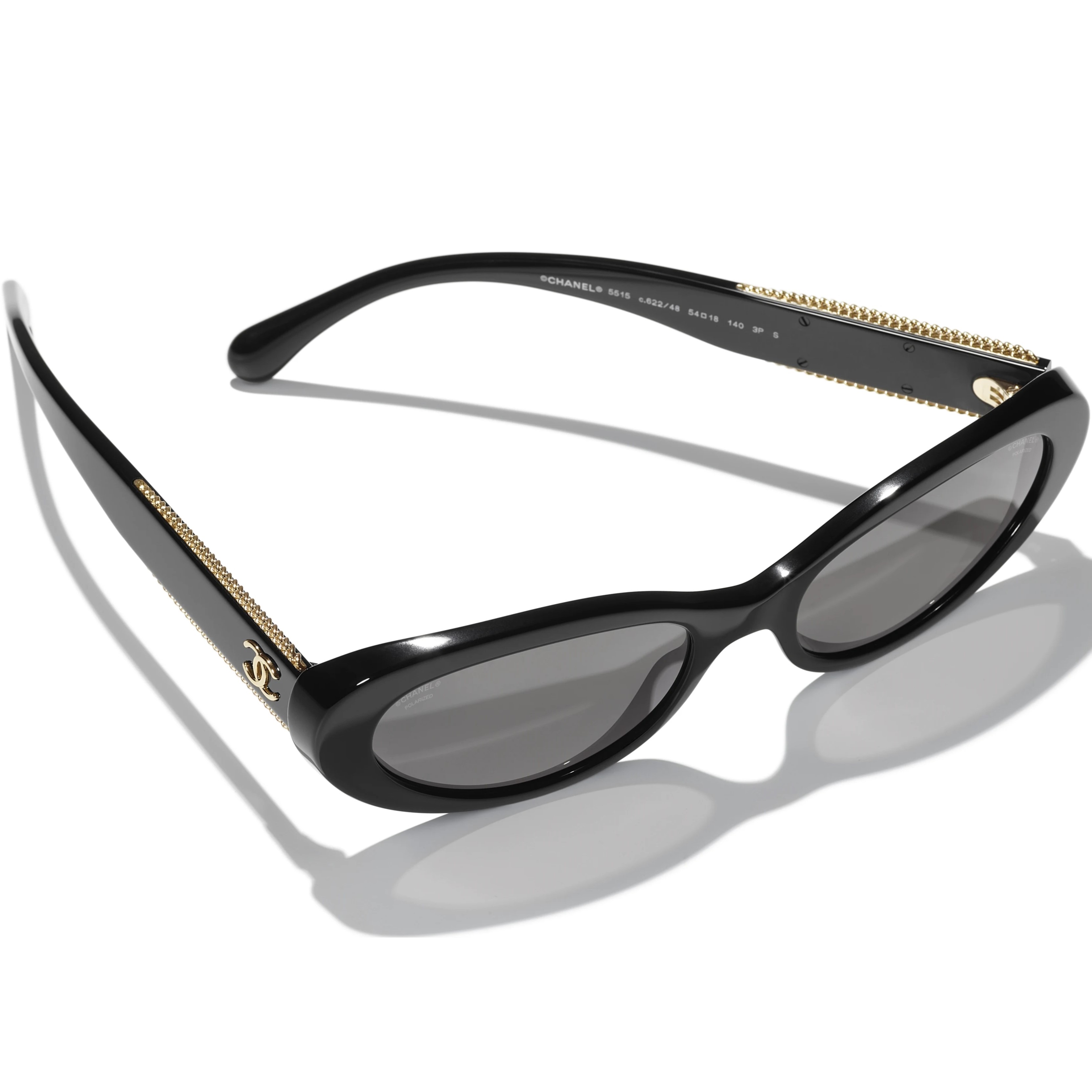 Kính mát Chanel Oval Sunglasses Acetate Black 5515 8
