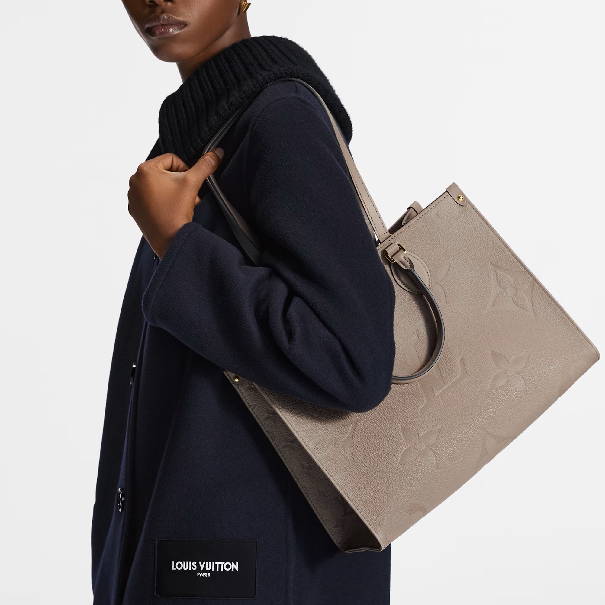 TÚI LV TOTE LOUIS VUITTON ONTHEGO MM TOTE BAG MONOGRAM EMPREINTE LEATHER DUNE M45607 6