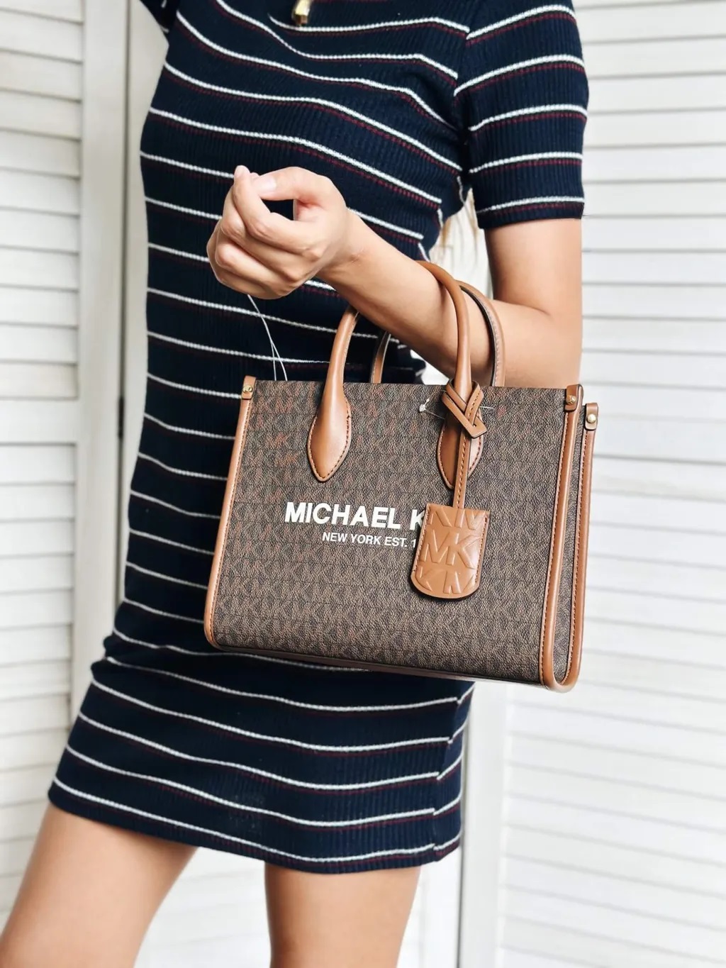 TÚI XÁCH NỮ MICHAEL KORS MIRELLA SMALL SIGNATURE LOGO CROSSBODY BAG BROWN 35F2G7ZC5B 6