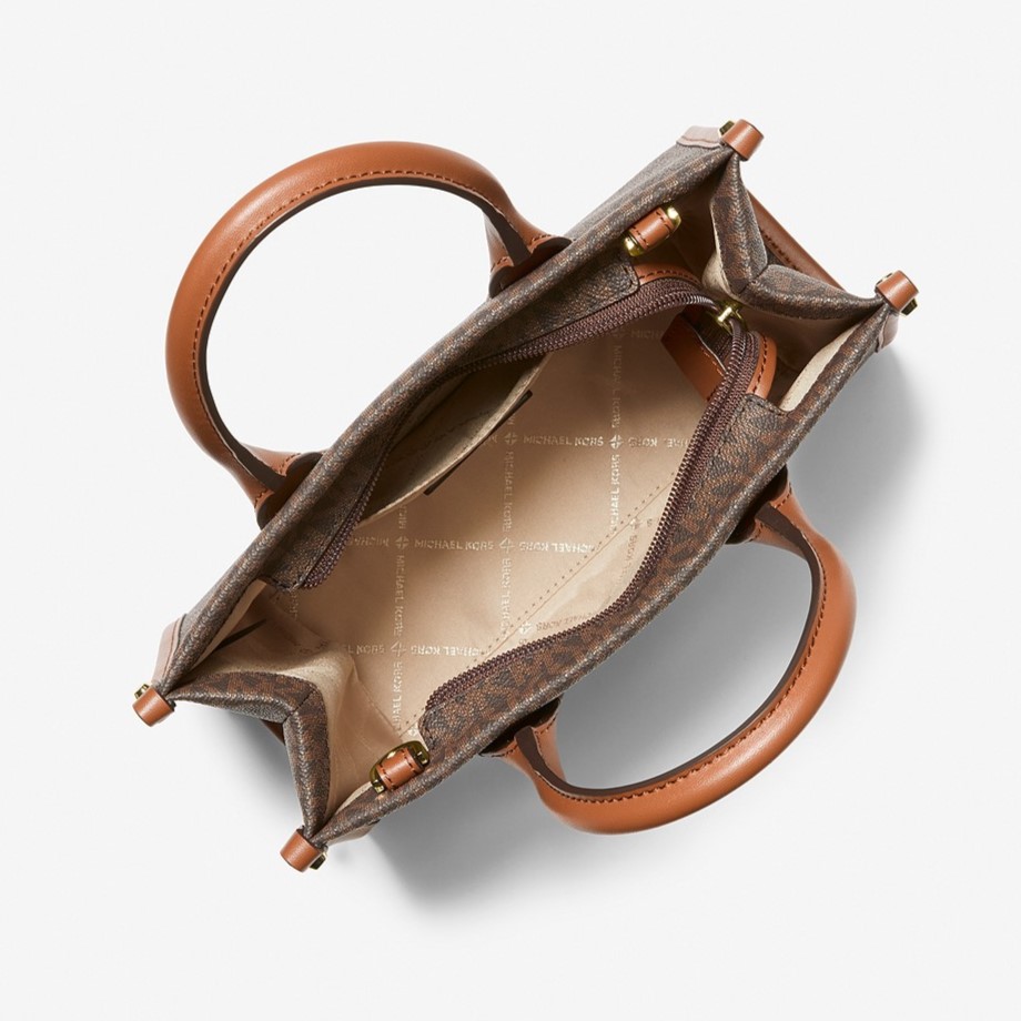TÚI XÁCH NỮ MICHAEL KORS MIRELLA SMALL SIGNATURE LOGO CROSSBODY BAG BROWN 35F2G7ZC5B 7