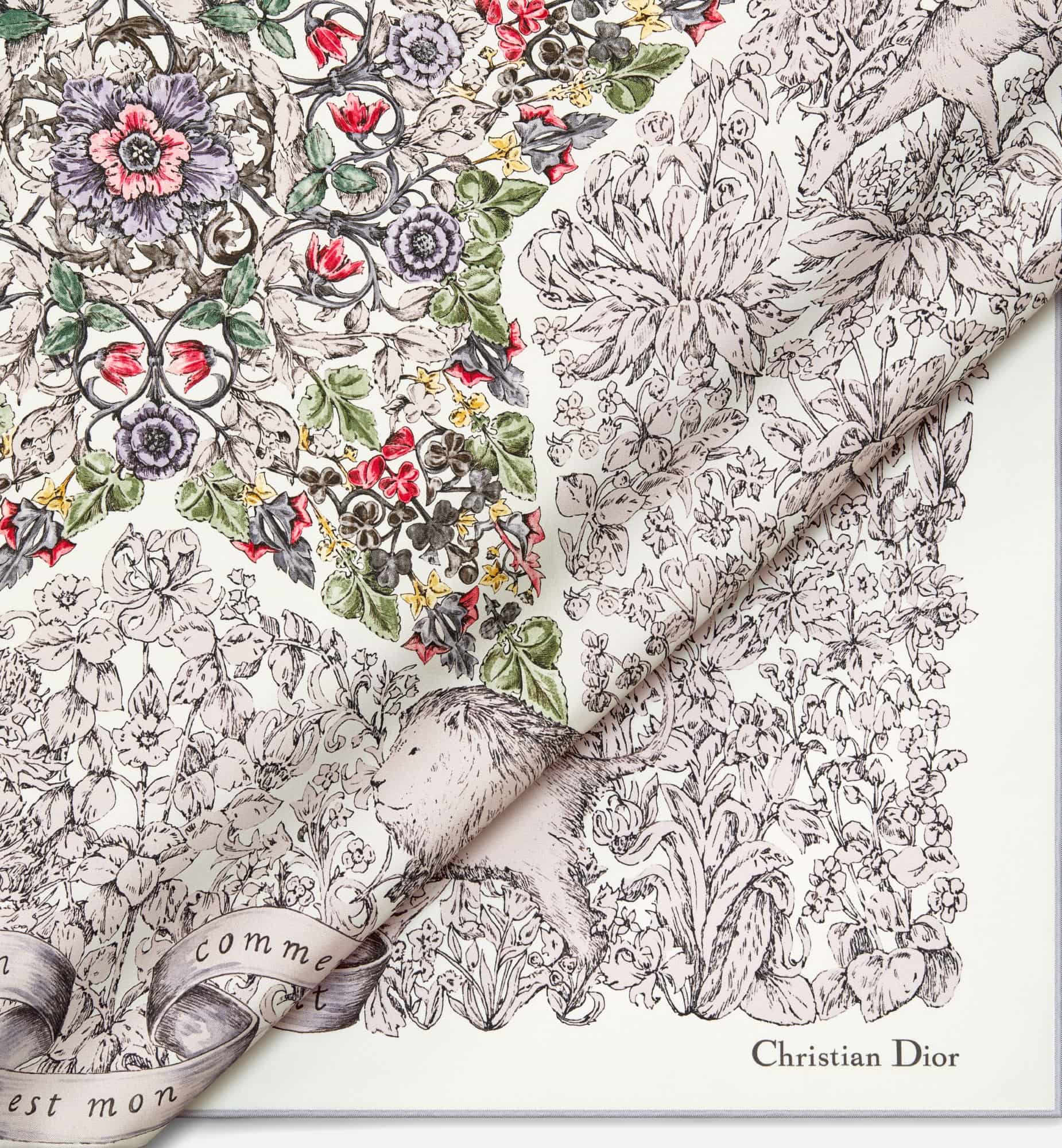 Khăn lụa Dior Around the World 90 Square Scarf 2